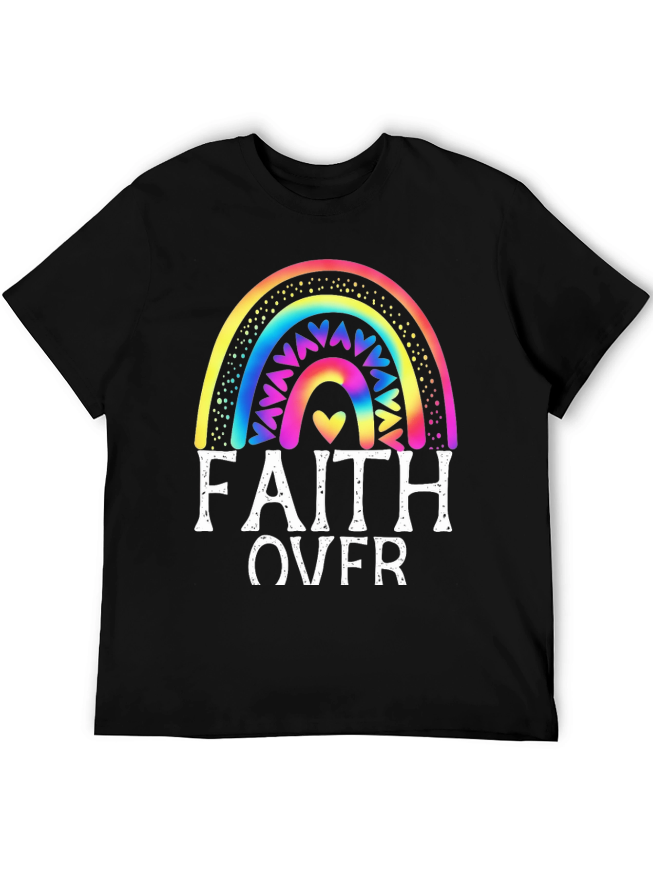 Faith Over Fear Rainbow Graphic Tee