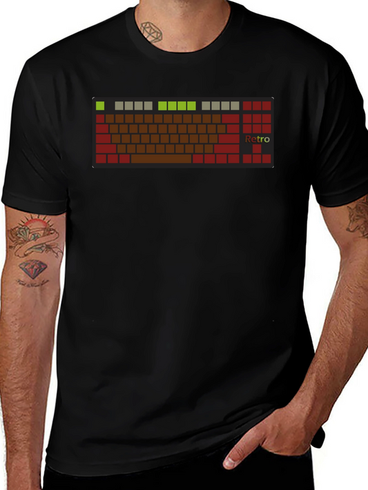 Retro Keyboard T-Shirt - Black Tee