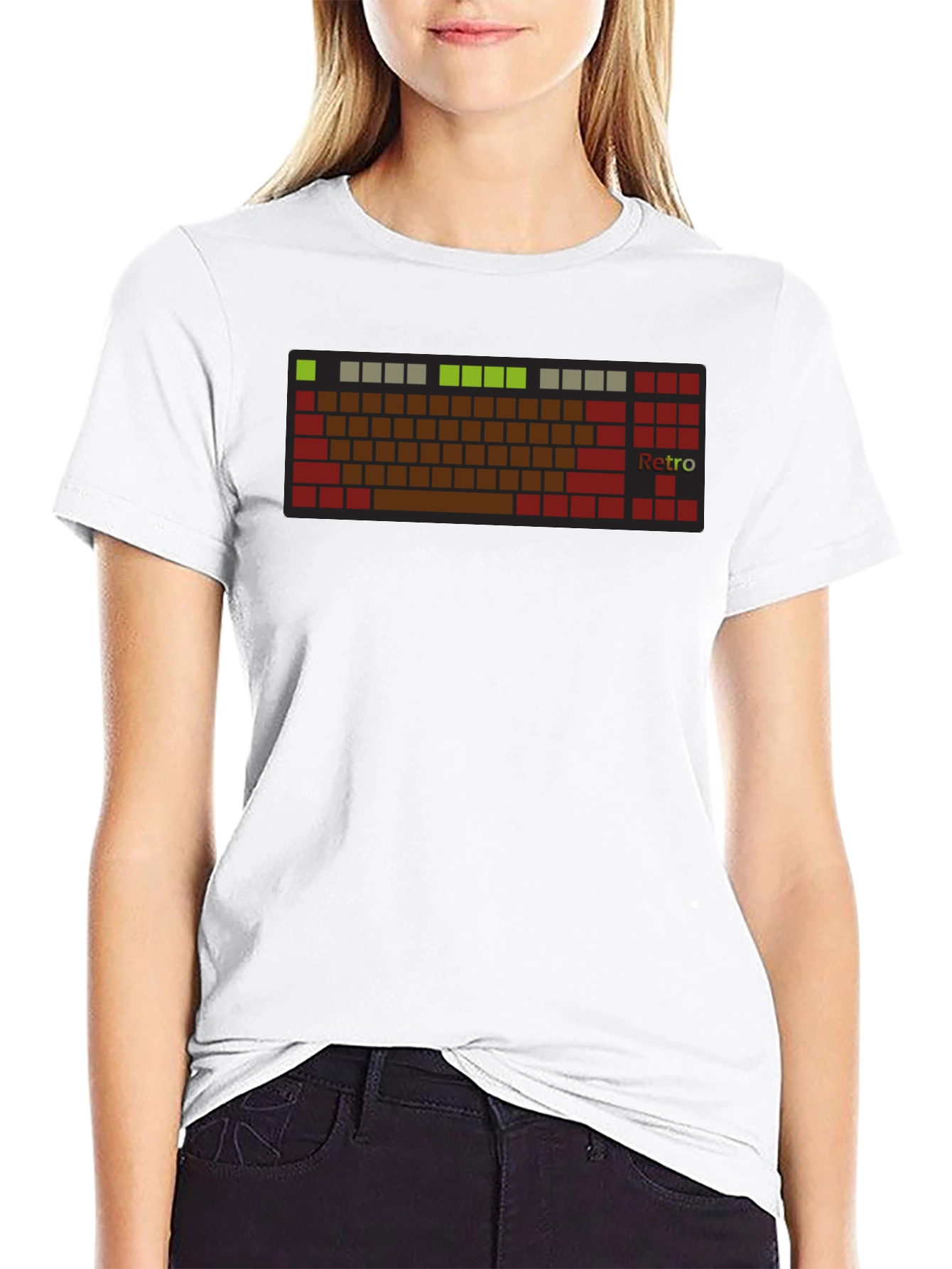 Retro Keyboard T-Shirt - Black Tee