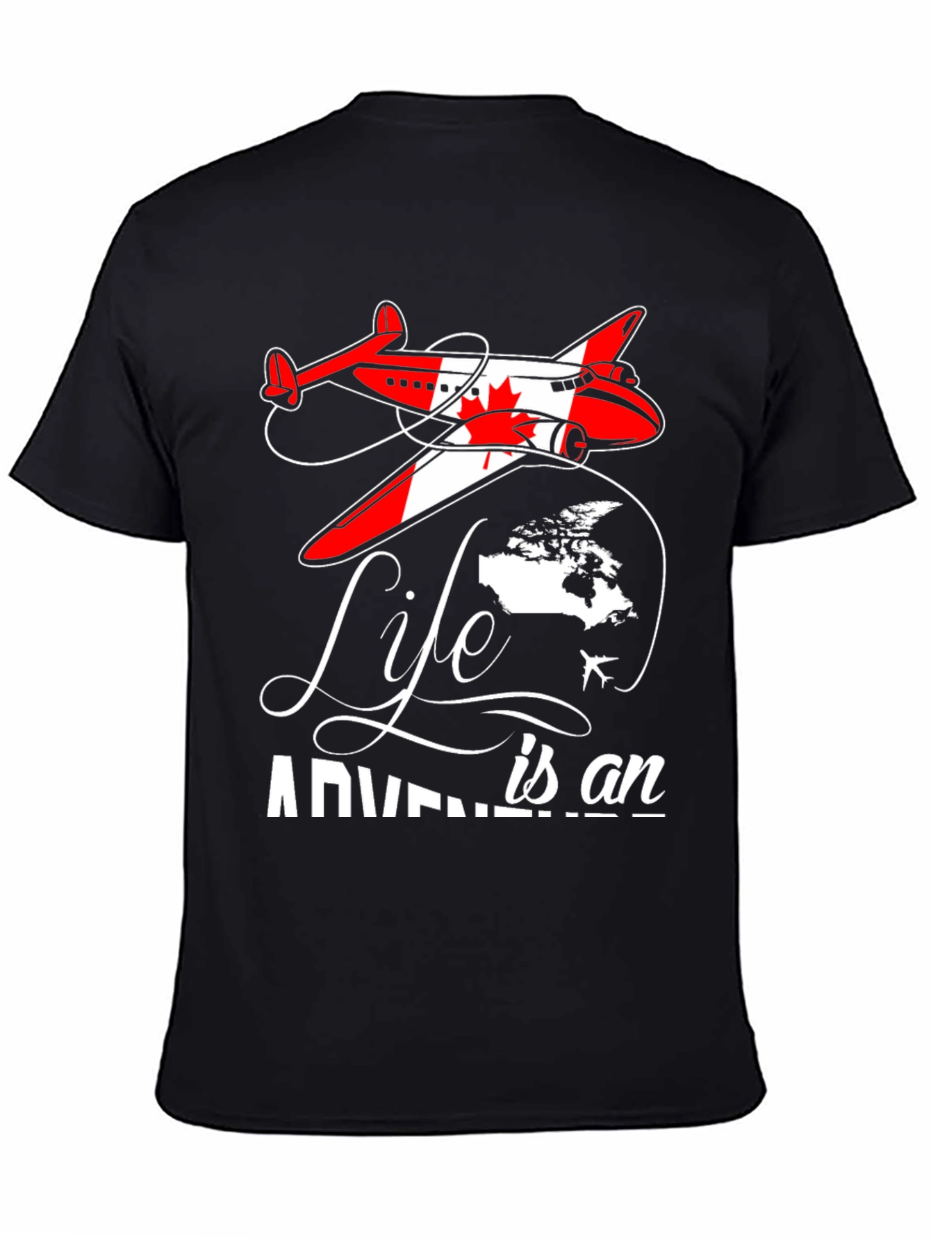 Life is an Adventure Canada Airplane Graphic T-Shirt