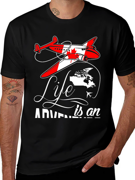 Life is an Adventure Canada Airplane Graphic T-Shirt