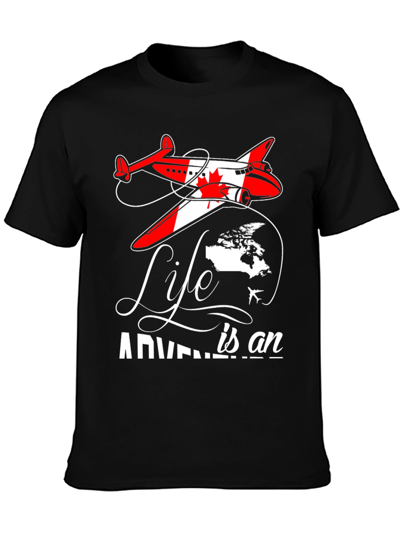 Life is an Adventure Canada Airplane Graphic T-Shirt