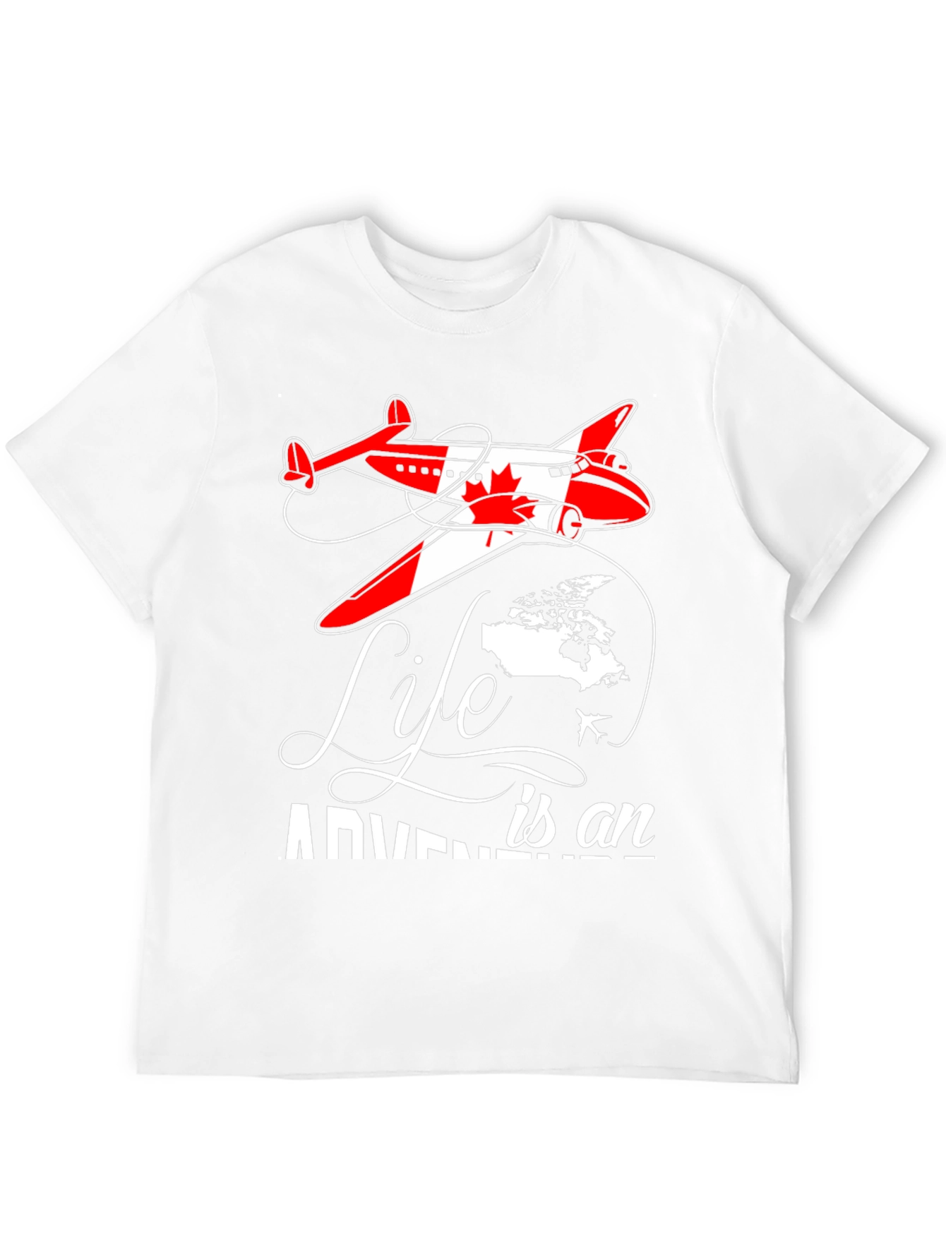 Life is an Adventure Canada Airplane Graphic T-Shirt