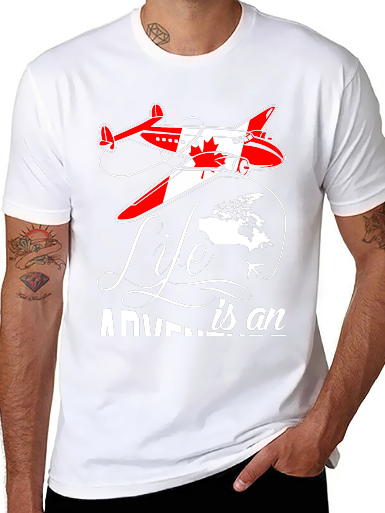 Life is an Adventure Canada Airplane Graphic T-Shirt