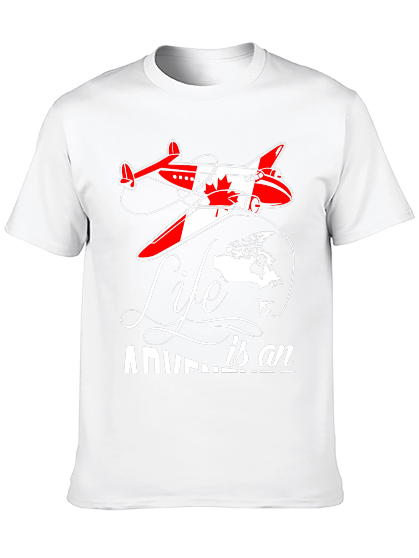 Life is an Adventure Canada Airplane Graphic T-Shirt