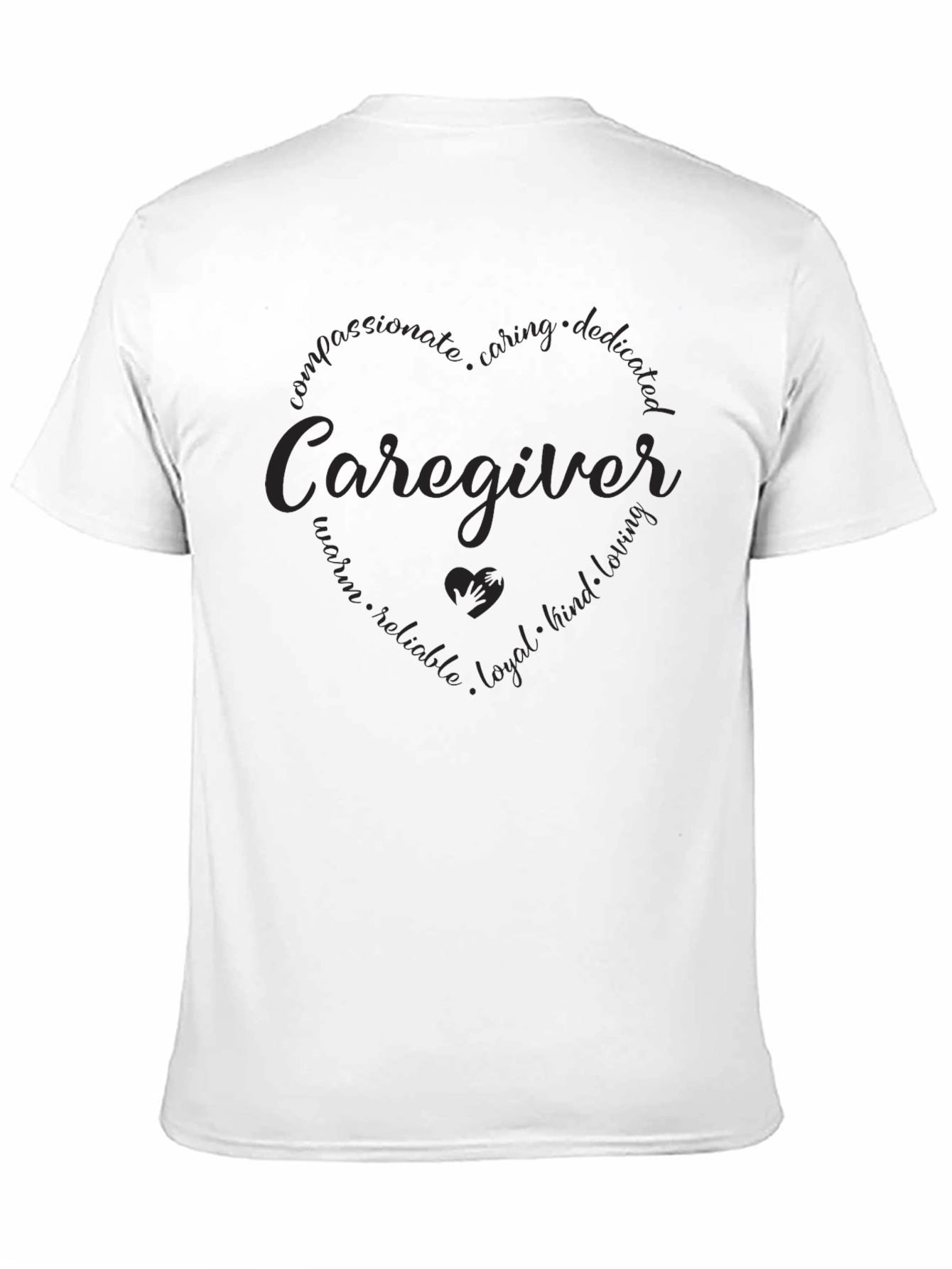 Caregiver Heart Graphic Black Tee
