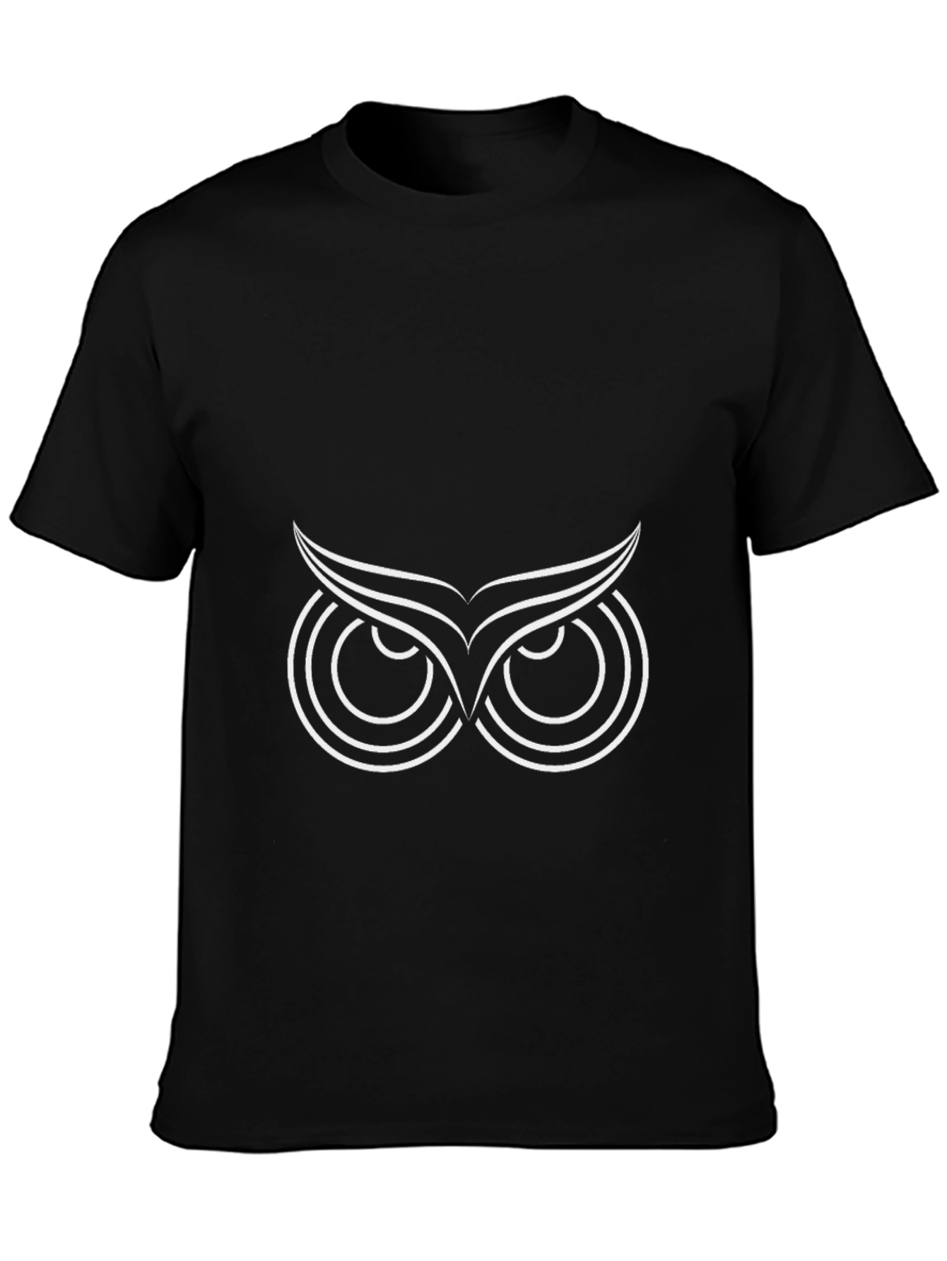Owl Eyes Graphic Tee - Stylish Black Cotton T-Shirt