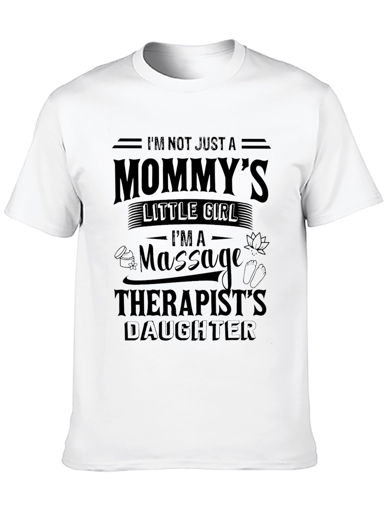 Mommys Little Girl Massage Therapist Daughter Black T-Shirt