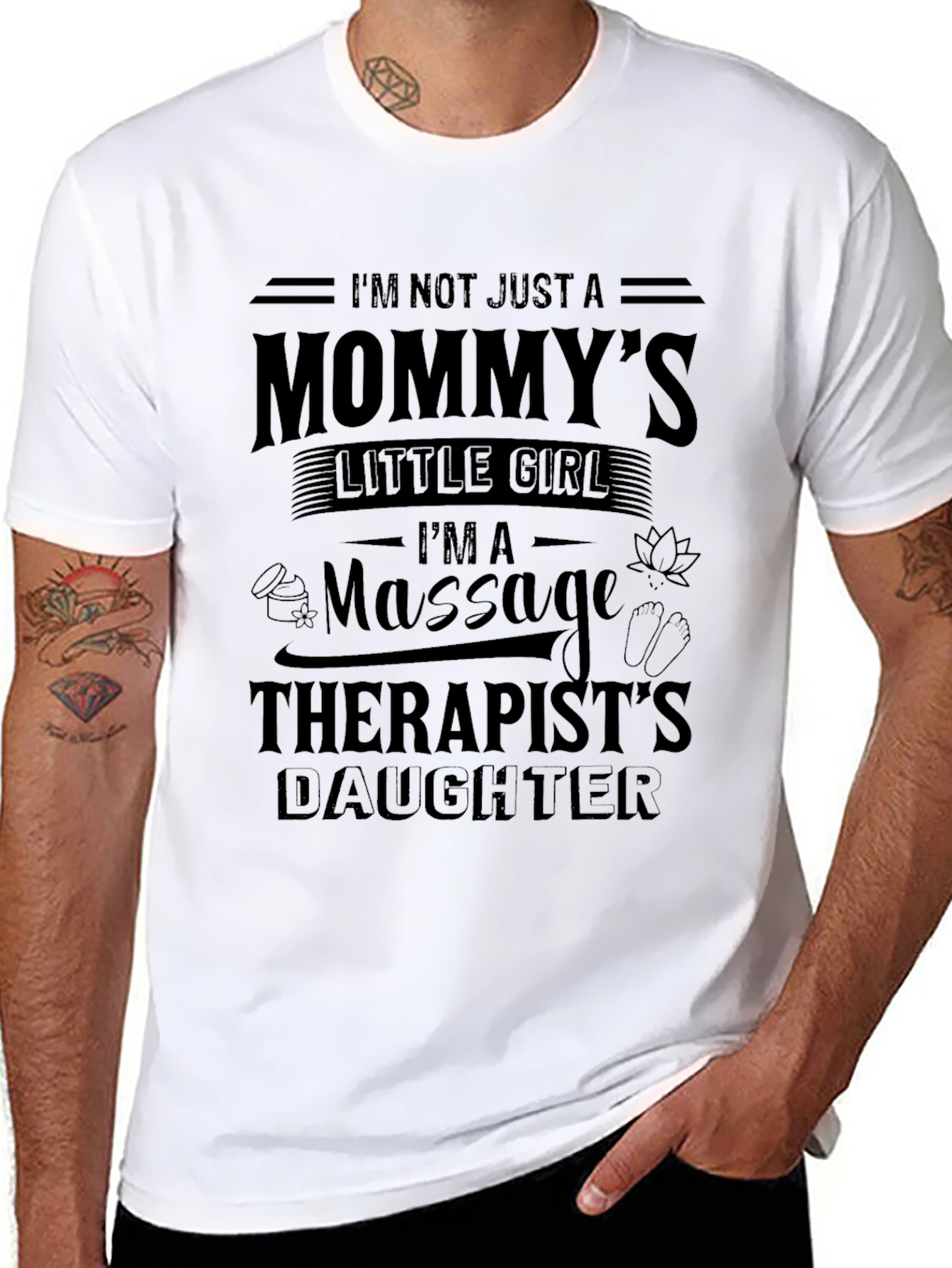 Mommys Little Girl Massage Therapist Daughter Black T-Shirt