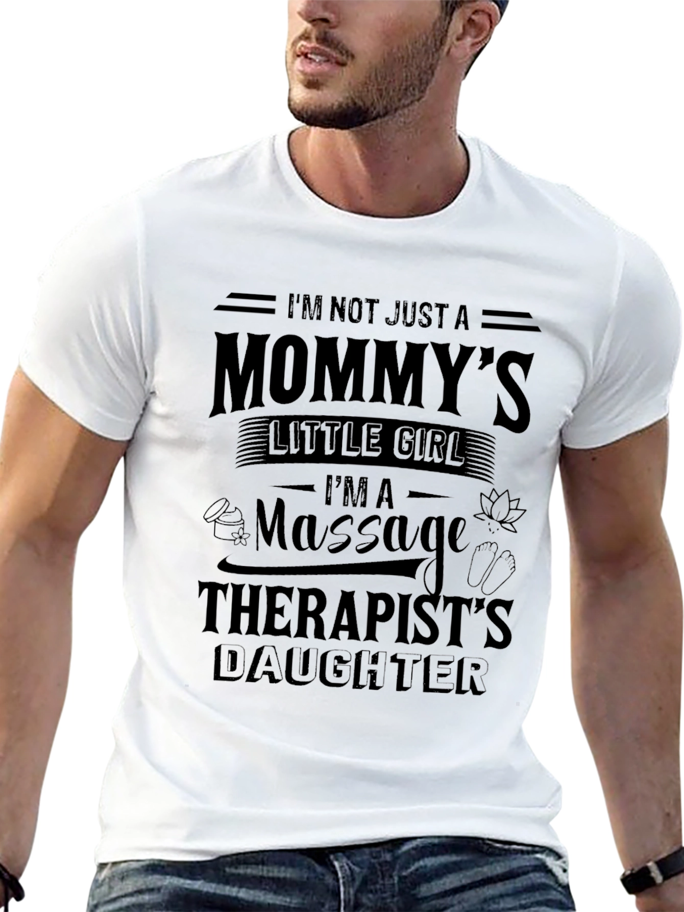 Mommys Little Girl Massage Therapist Daughter Black T-Shirt