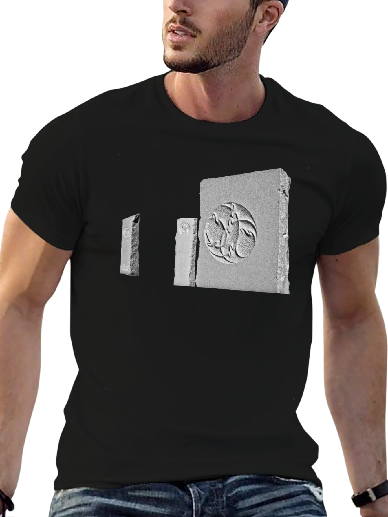 Monolith Graphic Tee - Modern Black Cotton T-Shirt