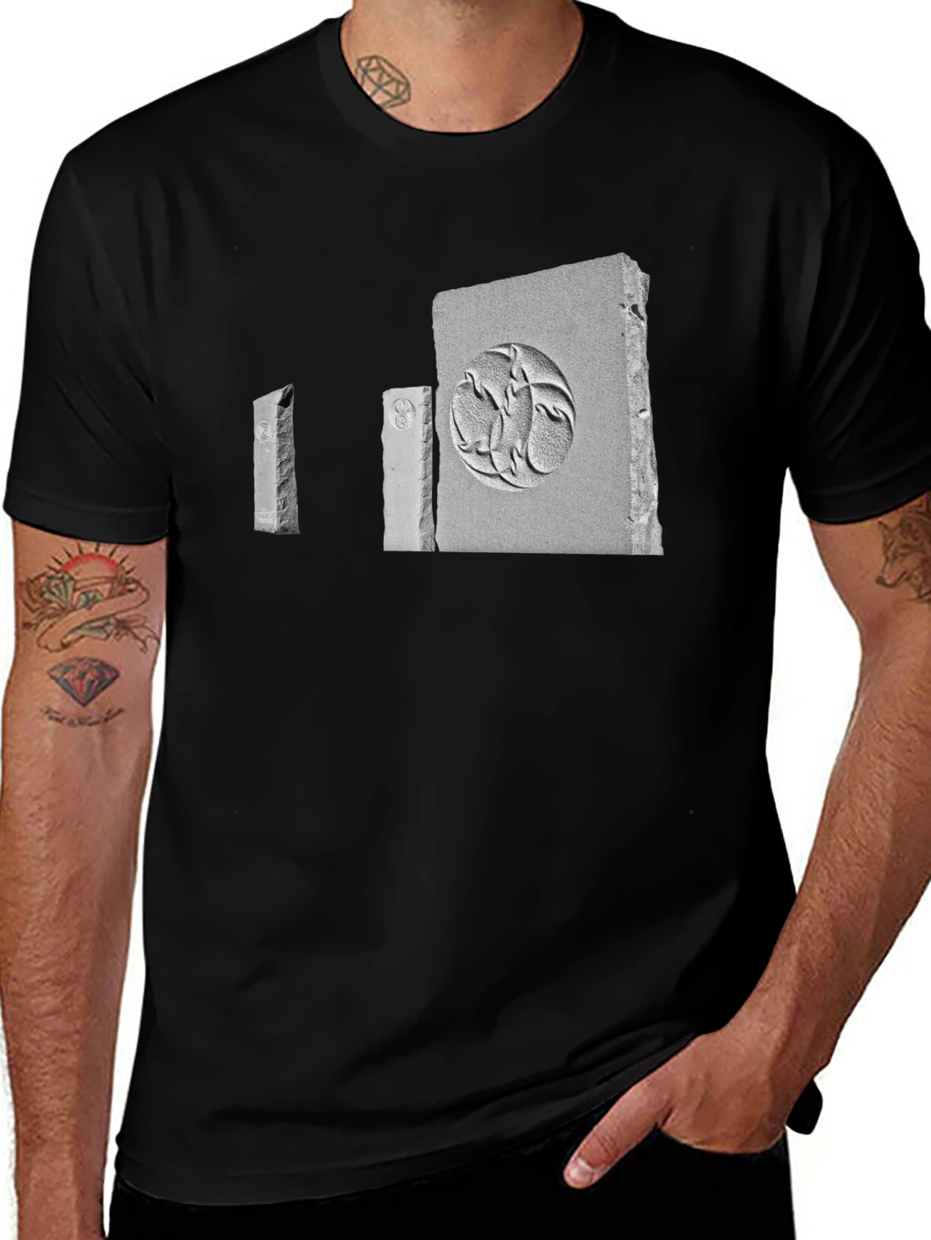 Monolith Graphic Tee - Modern Black Cotton T-Shirt