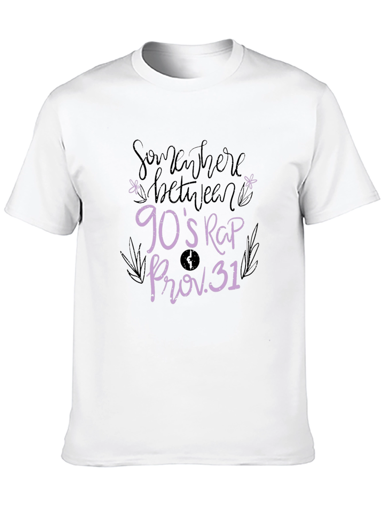 Somewhere Between 90s Rap Proverbs 31 Black T-Shirt