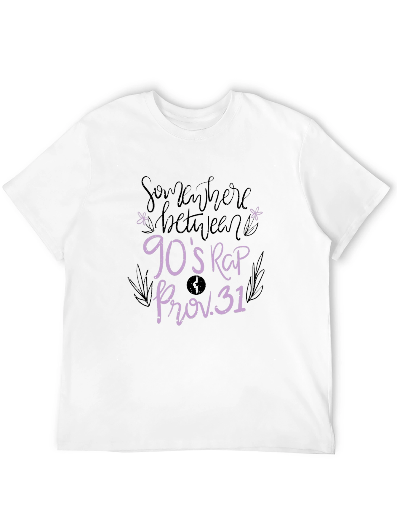 Somewhere Between 90s Rap Proverbs 31 Black T-Shirt