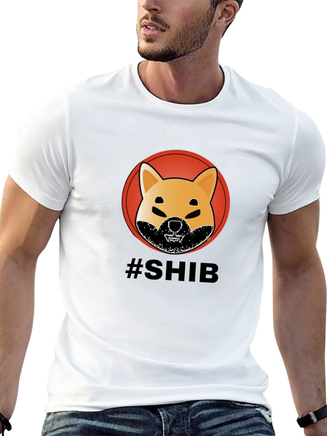 Mens Black SHIB T-Shirt - Crypto Doge