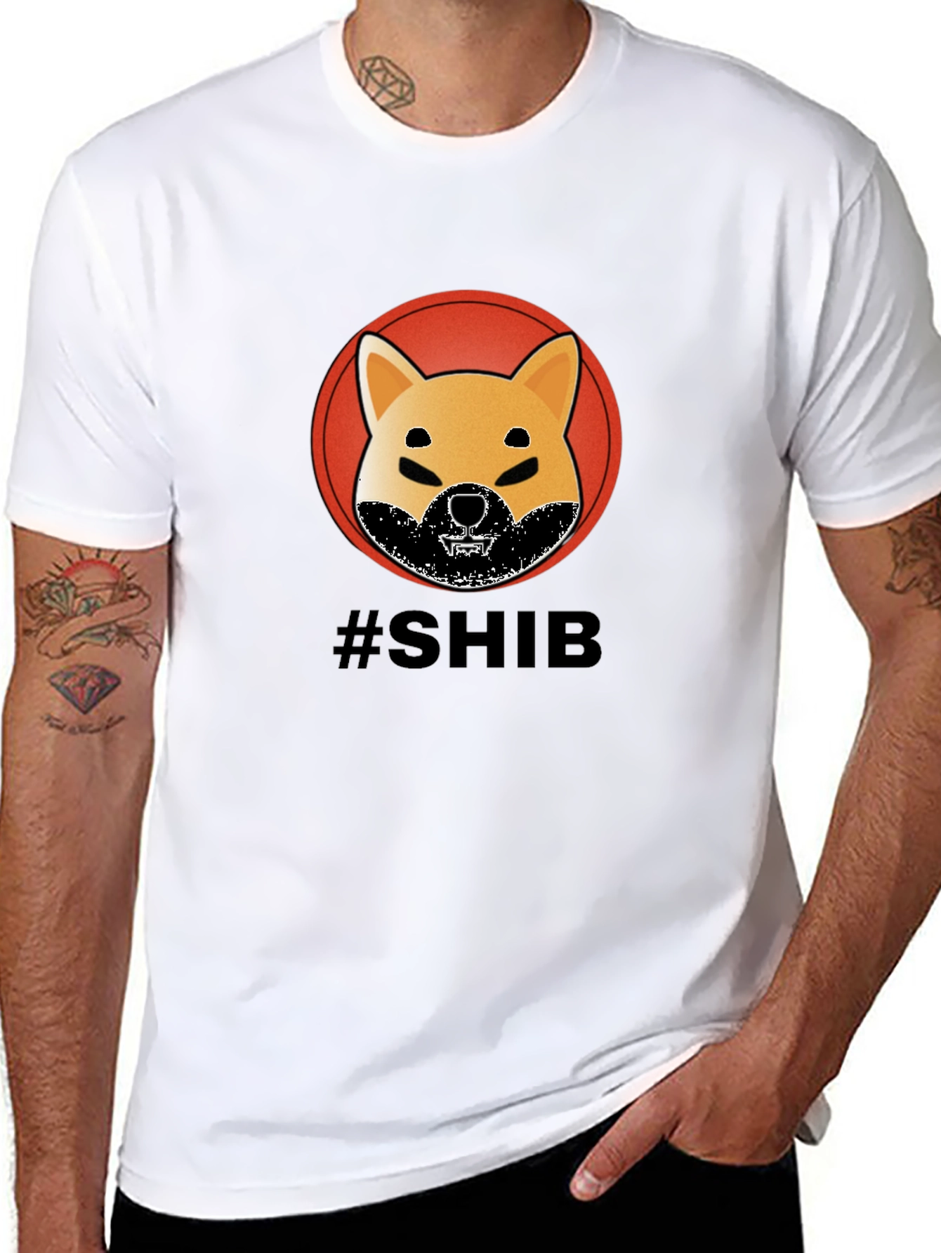 Mens Black SHIB T-Shirt - Crypto Doge