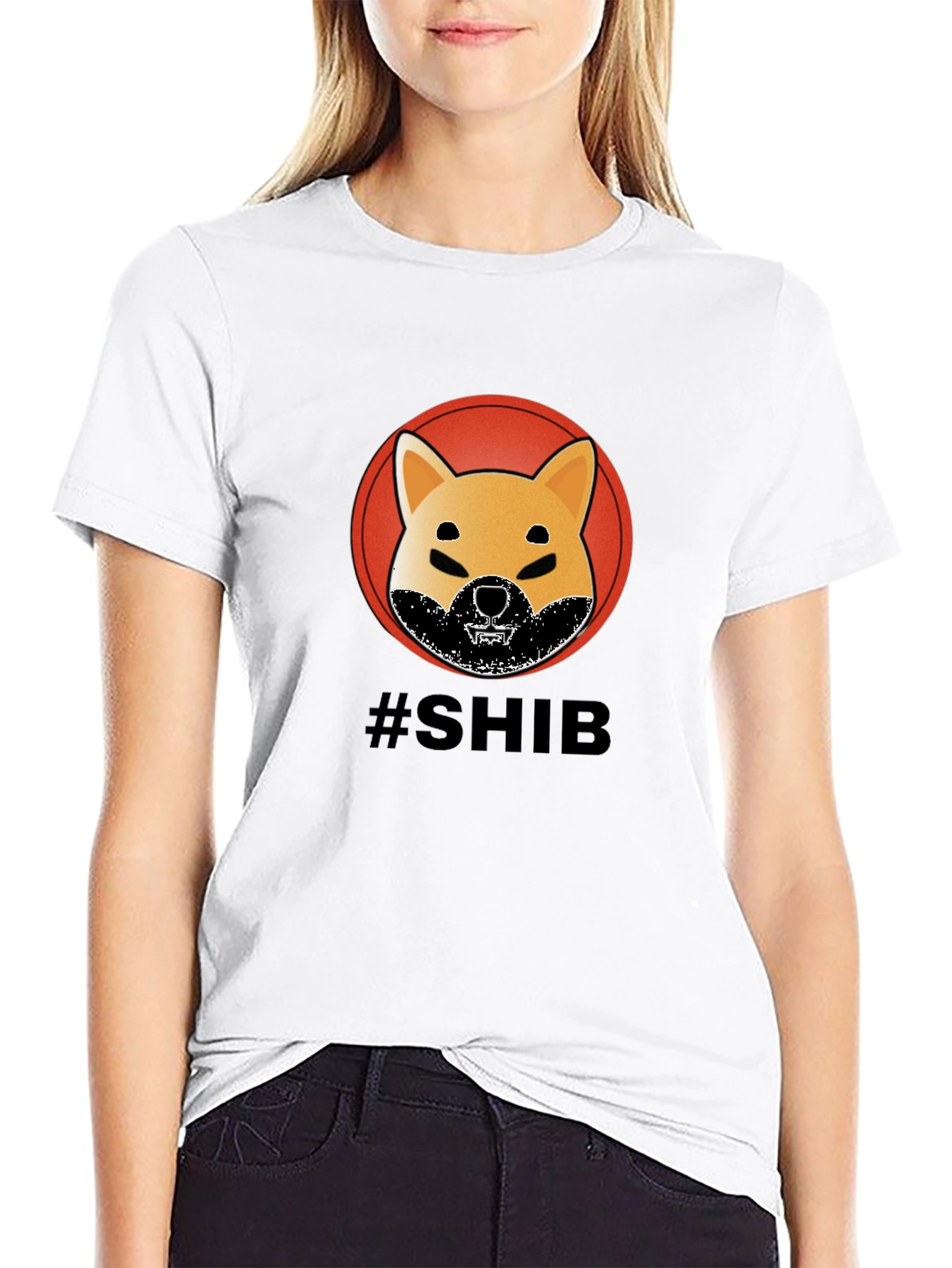 Mens Black SHIB T-Shirt - Crypto Doge