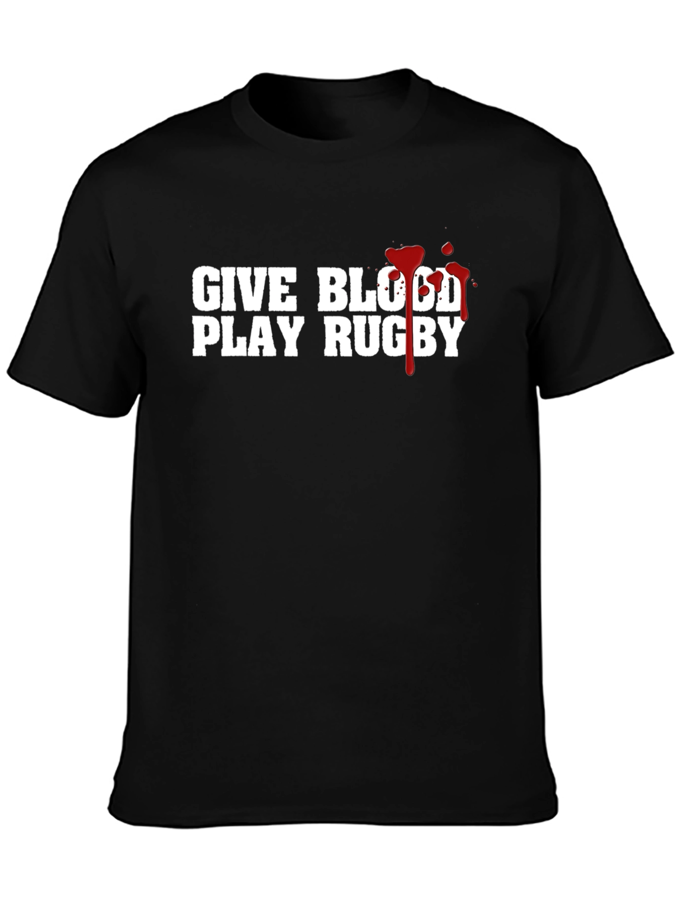 Give Blood Play Rugby Tee - Black Cotton T-Shirt