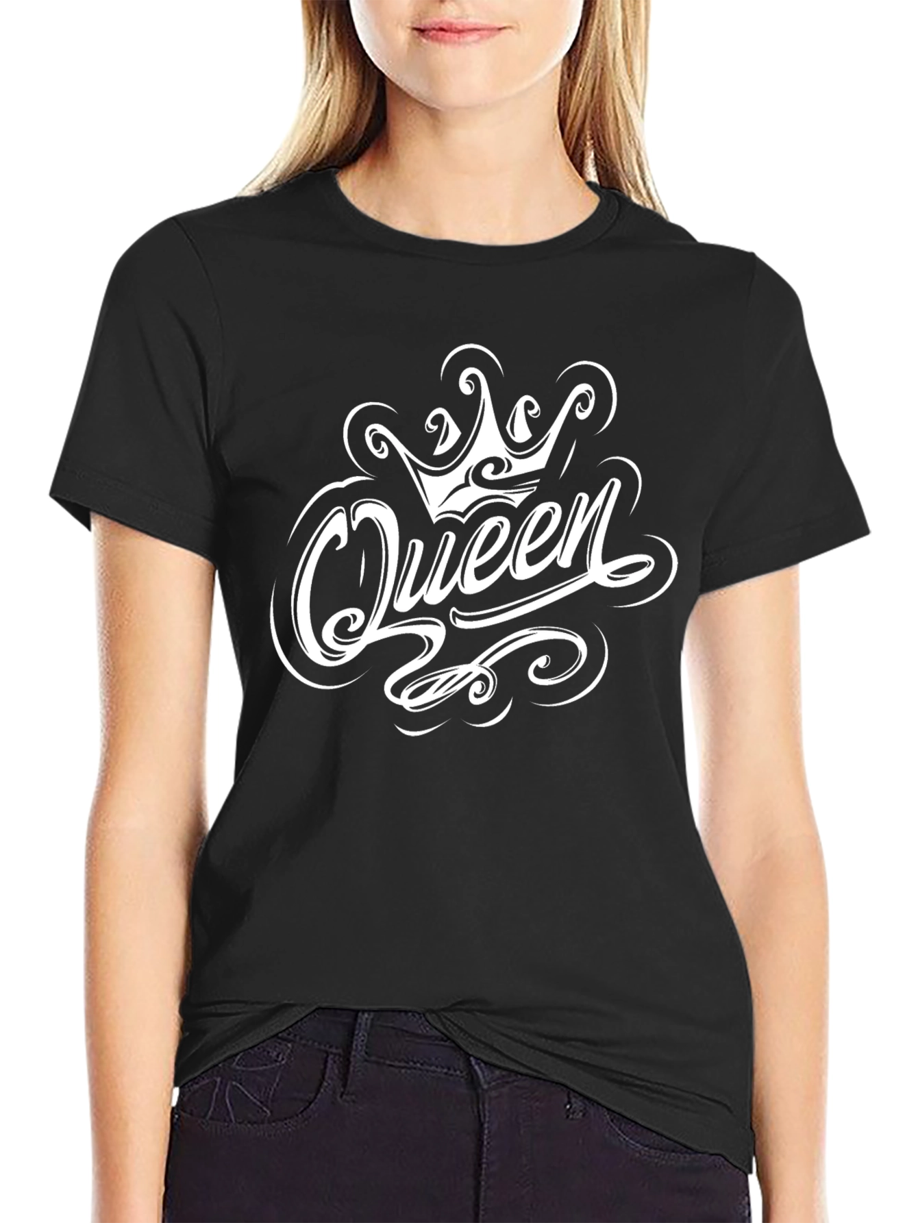 Queen Graphic Print Black T-Shirt