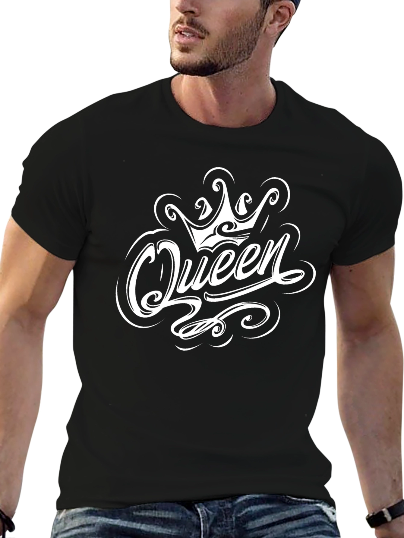 Queen Graphic Print Black T-Shirt