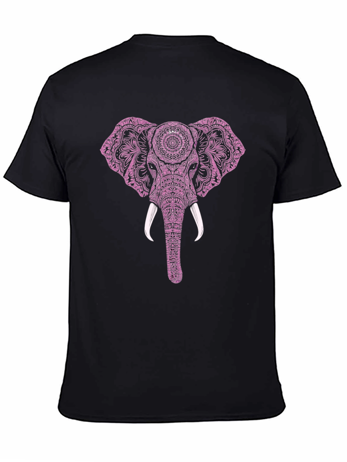 Elephant Mandala Graphic Tee - Black