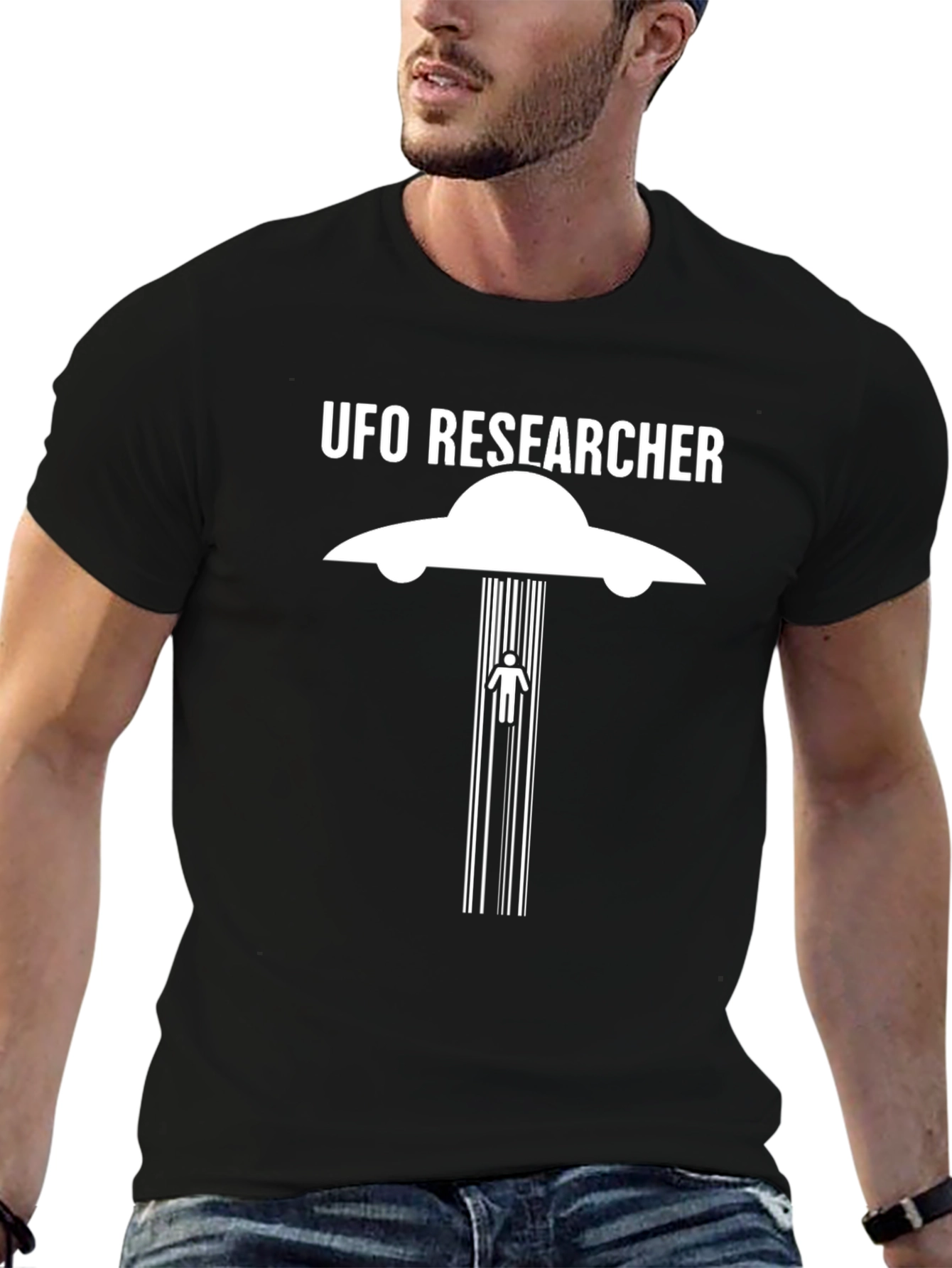 UFO Researcher T-Shirt - Sci-Fi Abduction Graphic Tee