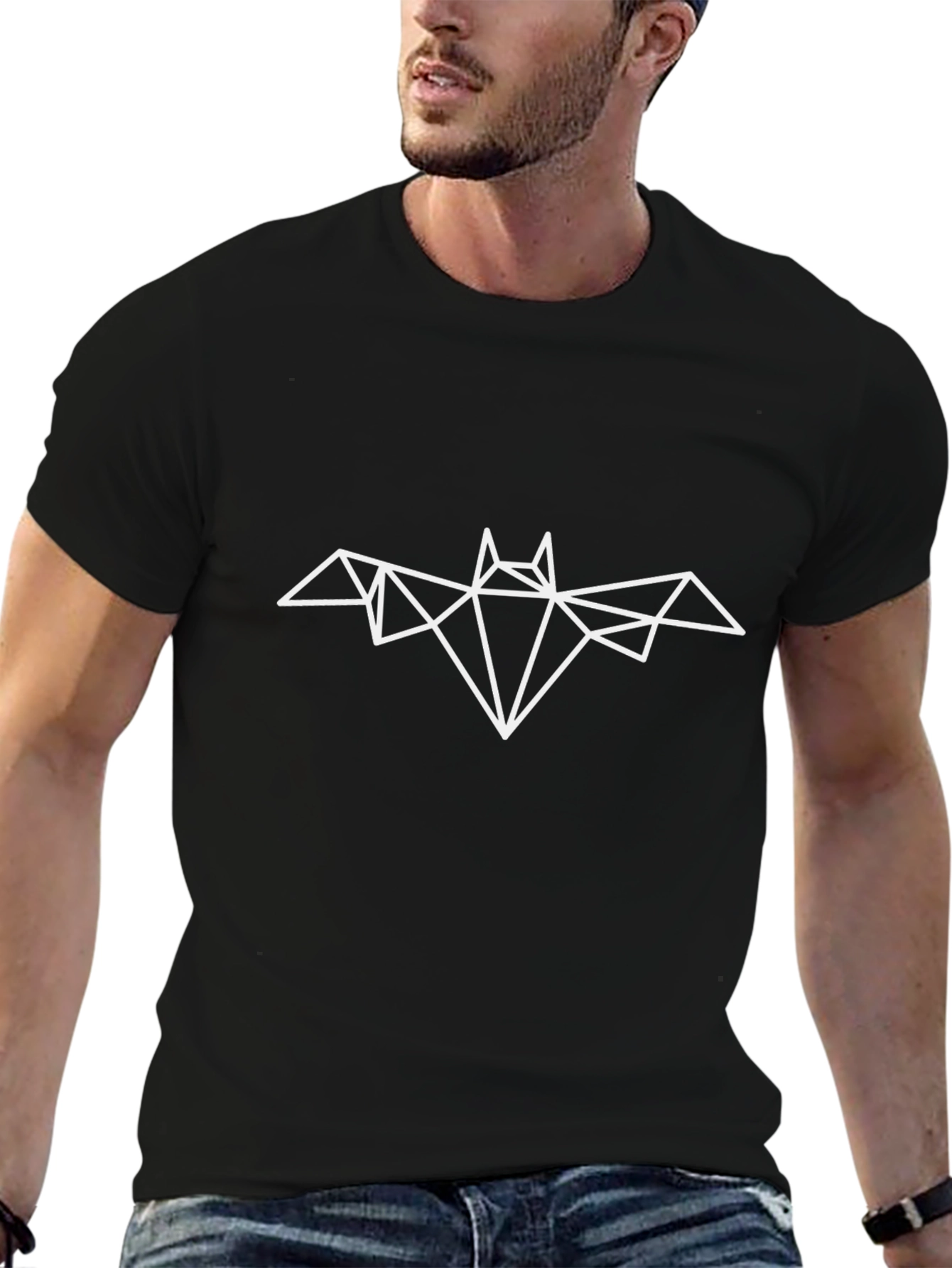 Geometric Bat T-Shirt - Black