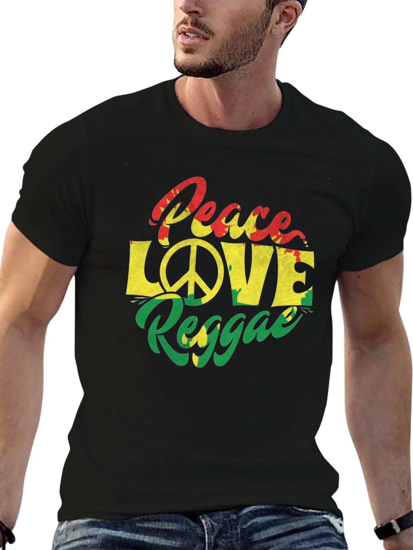 Peace Love Reggae Graphic T-Shirt