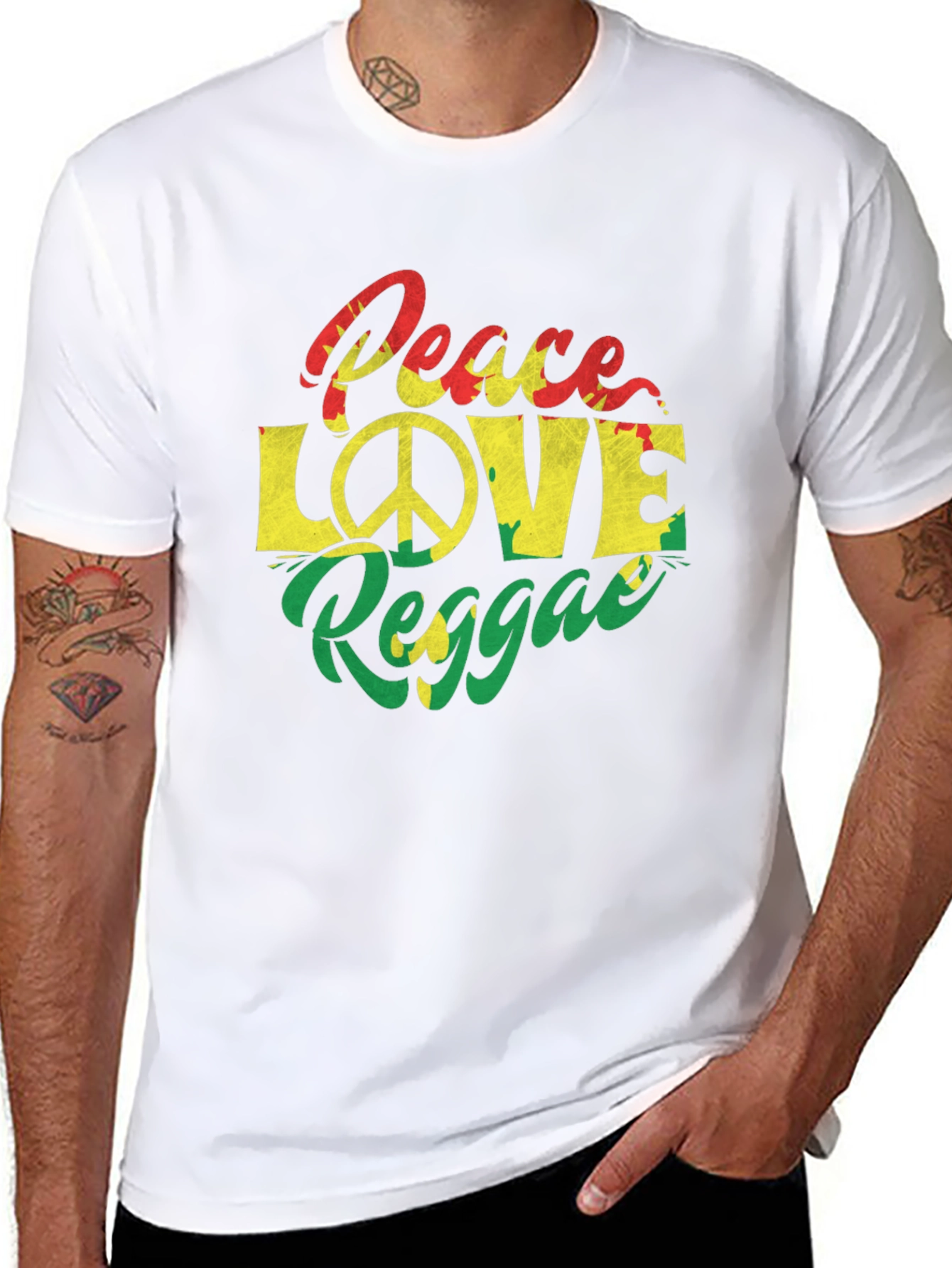 Peace Love Reggae Graphic T-Shirt