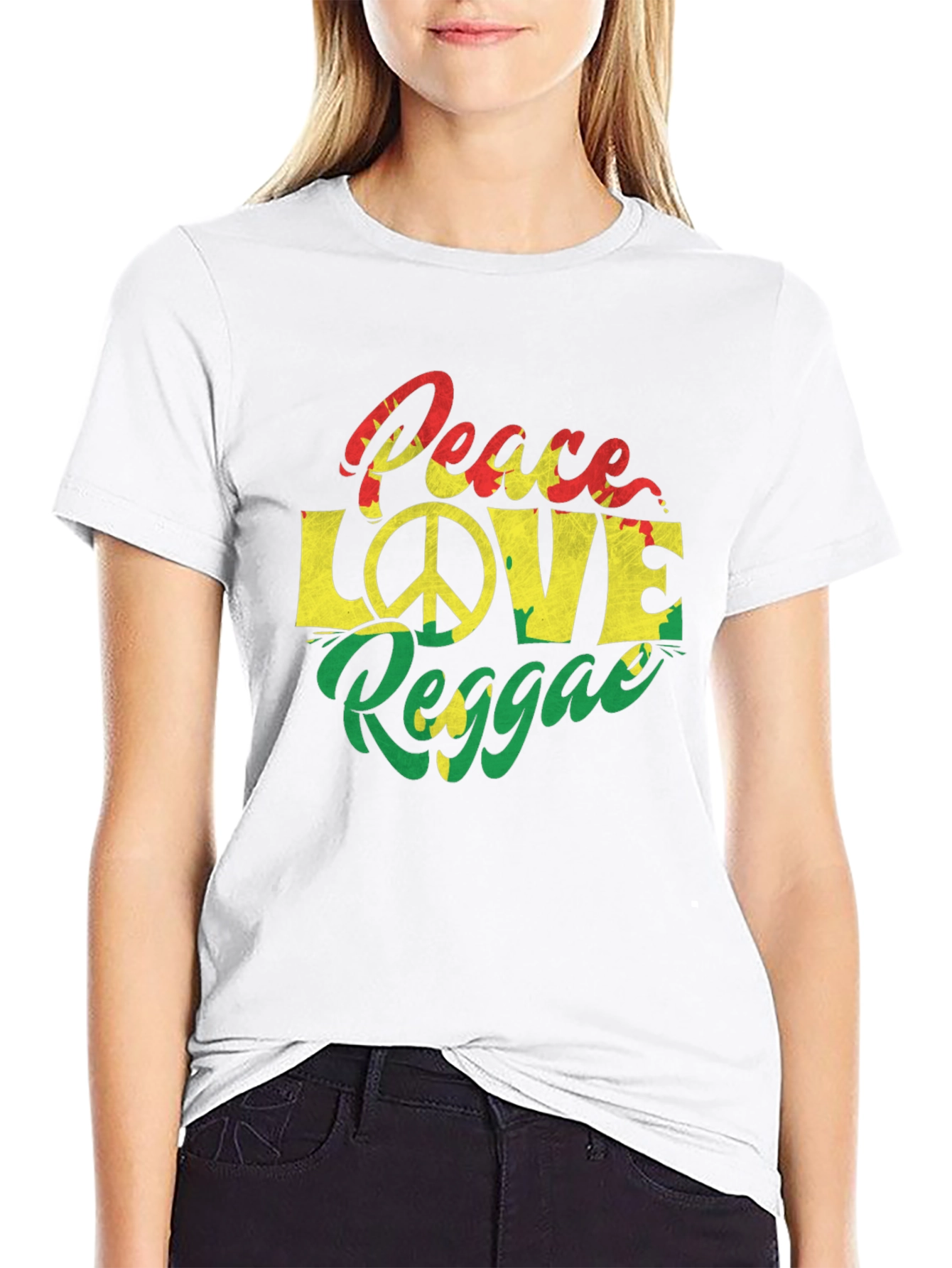 Peace Love Reggae Graphic T-Shirt