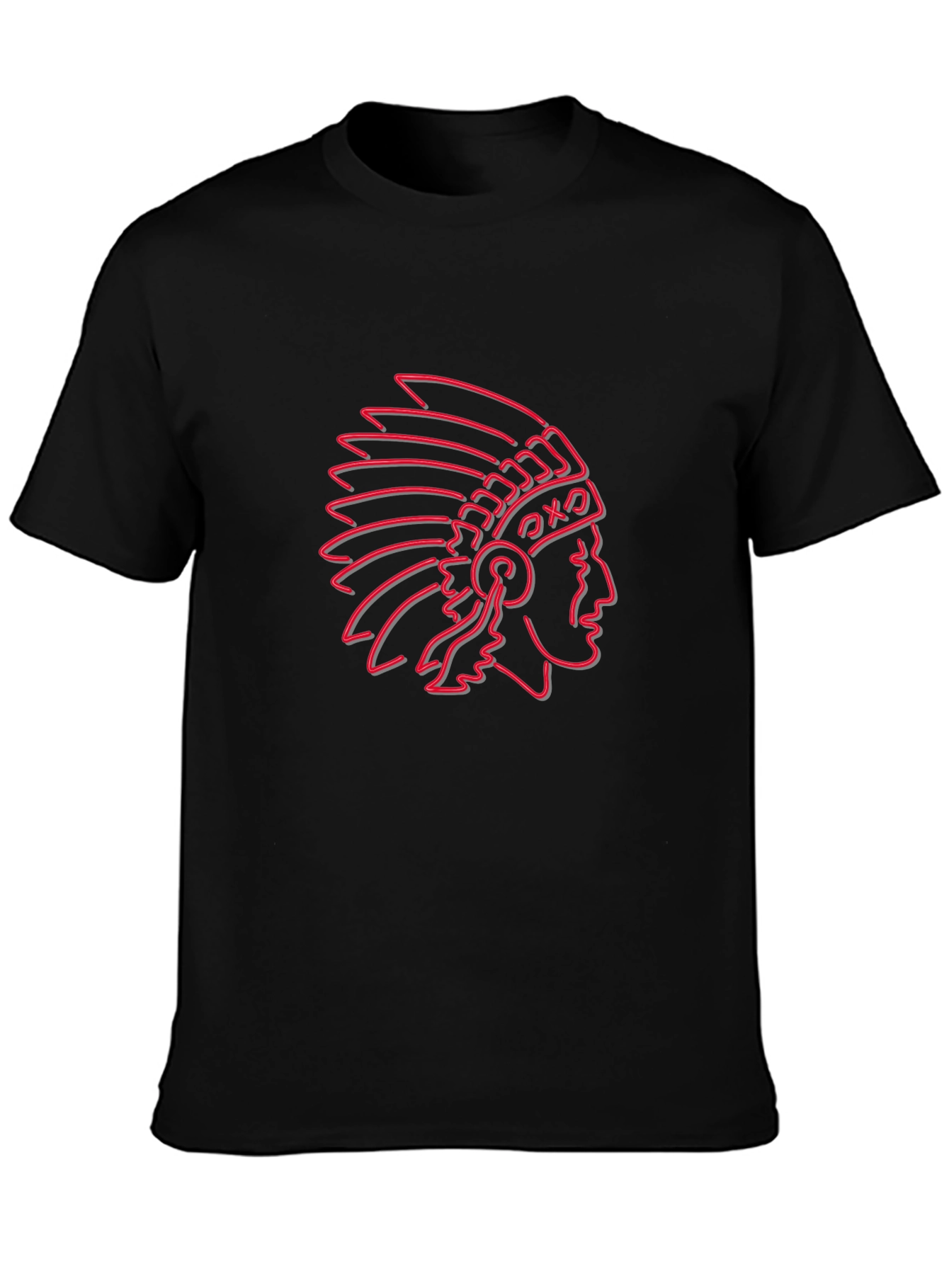 Neon Chief Graphic Tee - Black Cotton Blend