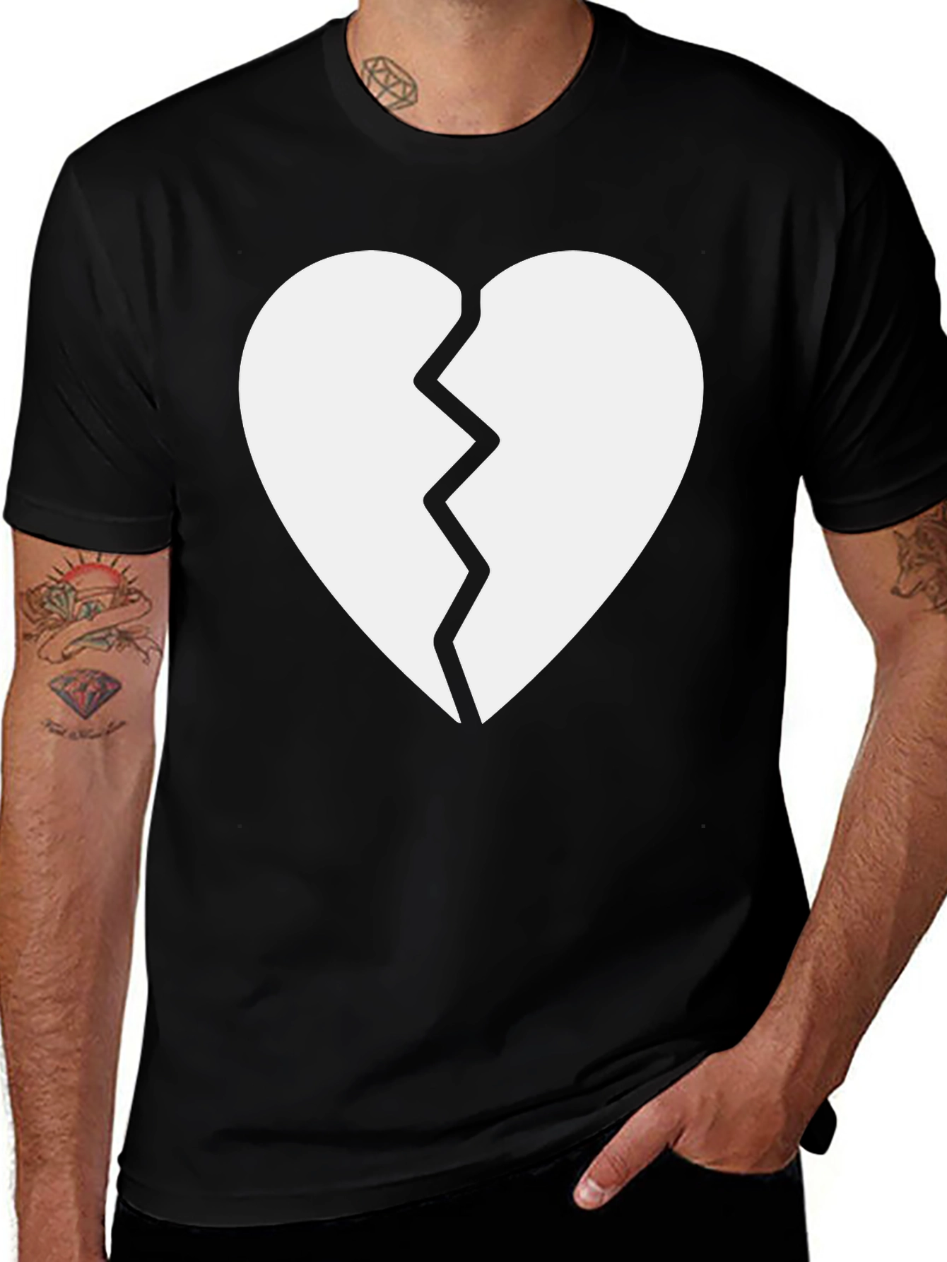 Broken Heart Graphic Tee - Trendy Casual Wear