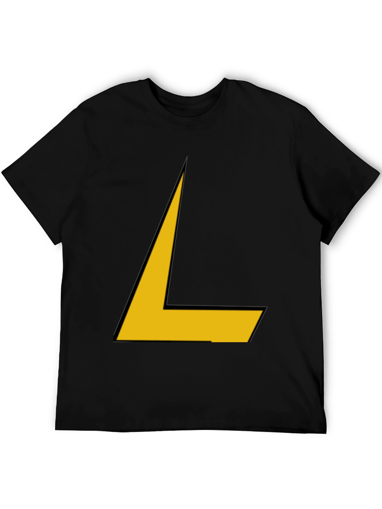 Geometric L Shape Graphic Tee - Bold Black Shirt