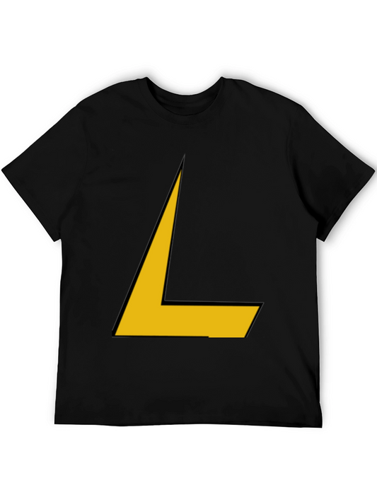Geometric L Shape Graphic Tee - Bold Black Shirt