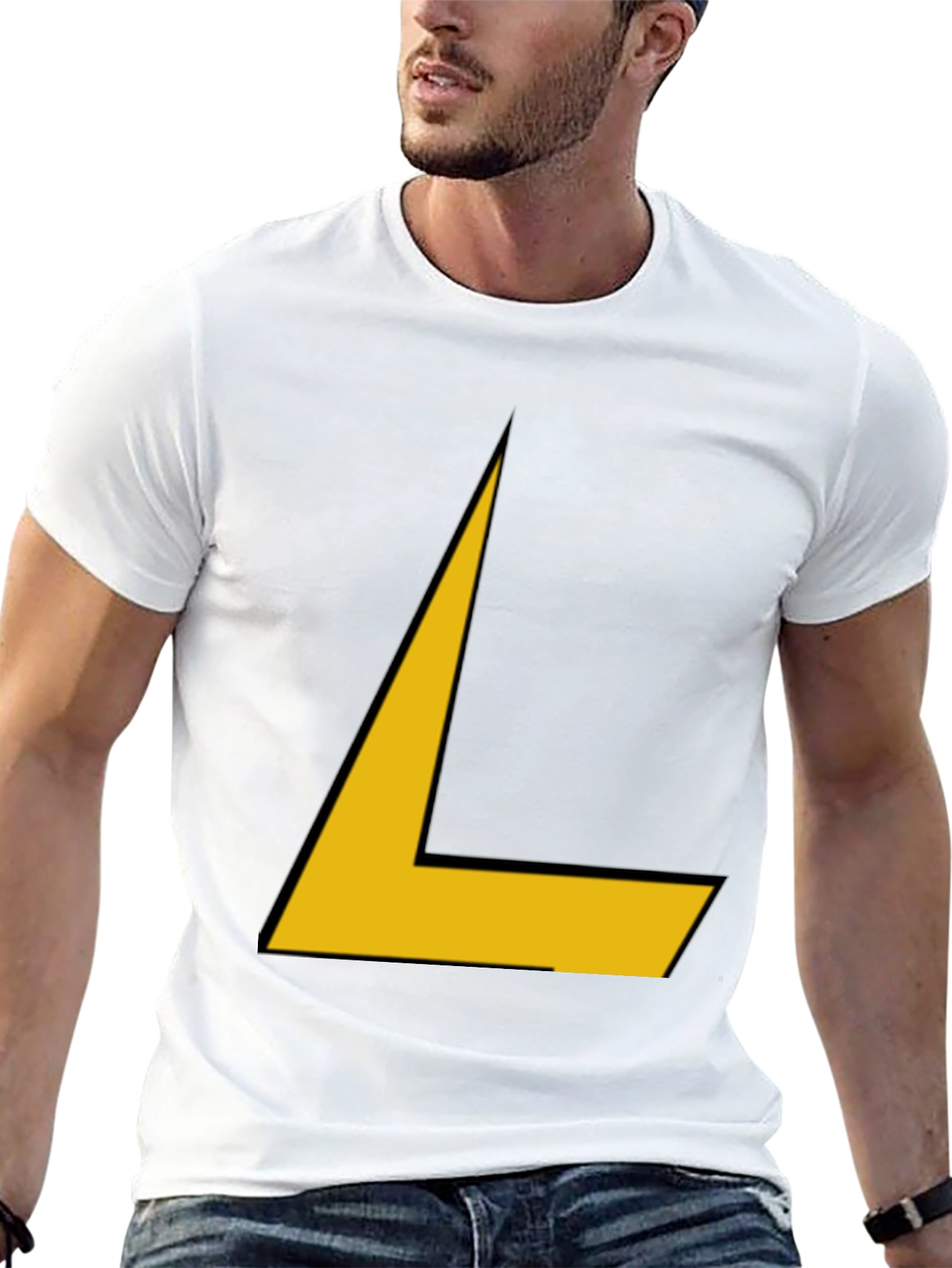 Geometric L Shape Graphic Tee - Bold Black Shirt