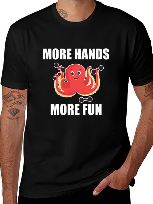 More Hands More Fun Graphic Tee - Octopus Workout Shirt