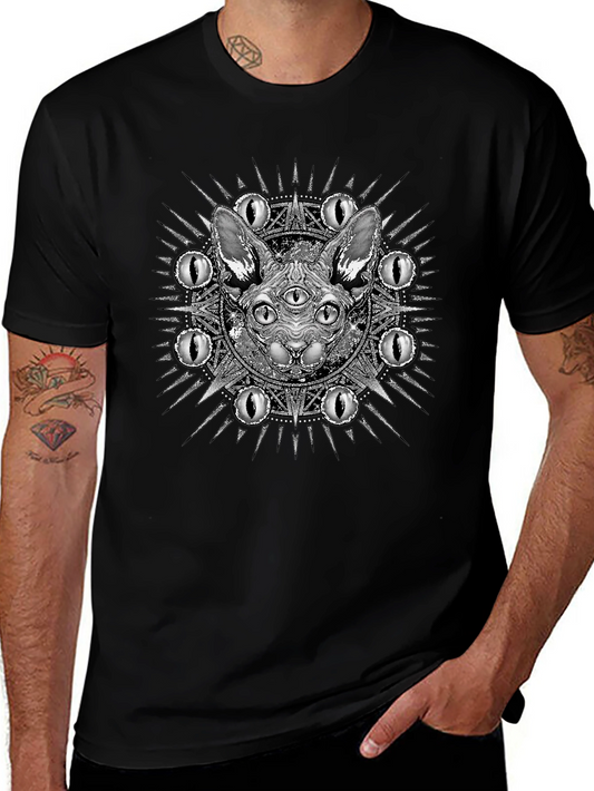 Mystic Three-Eyed Cat T-Shirt - Unisex Black Tee