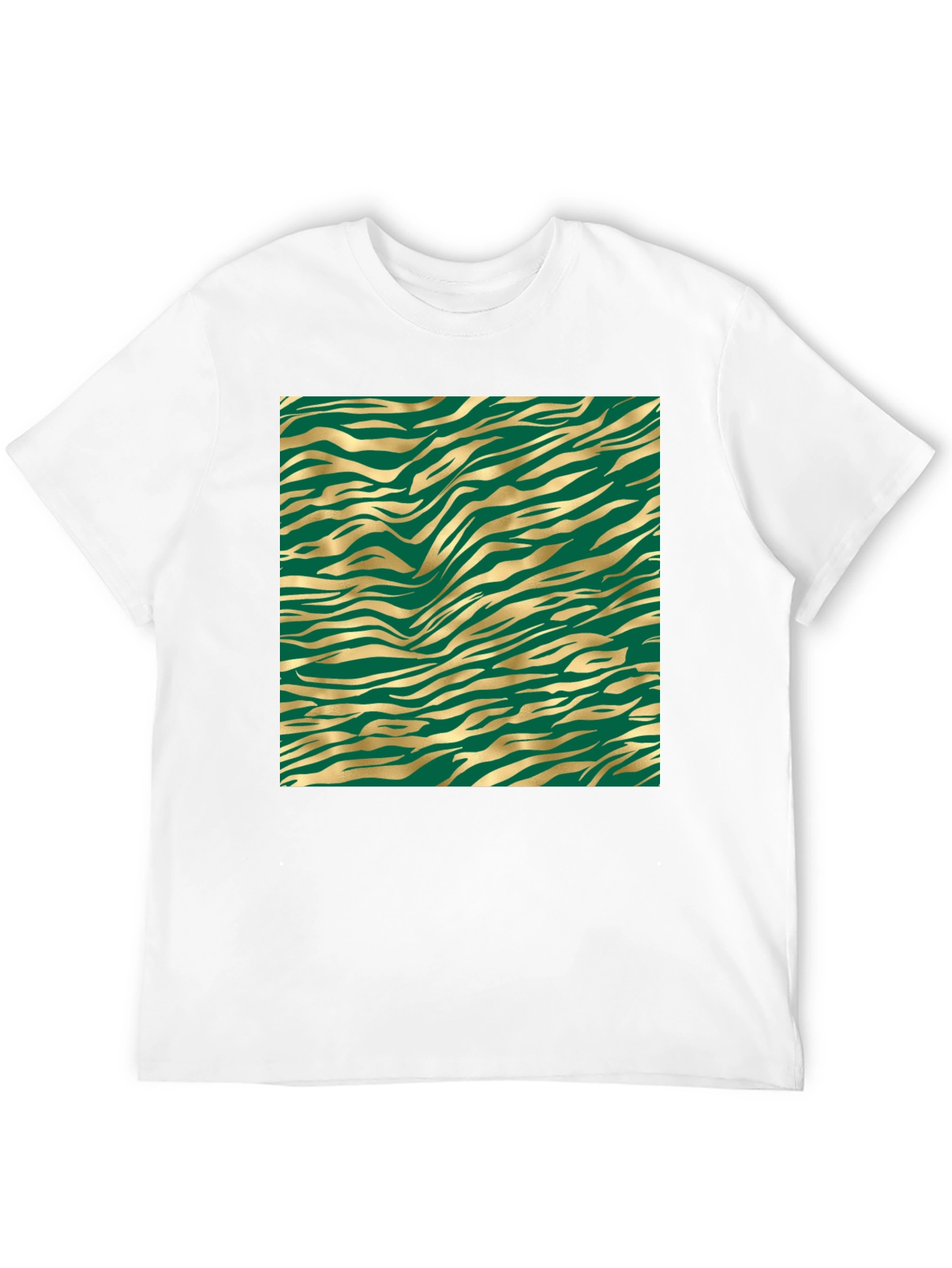 Gold Tiger Stripe Tee - Black Cotton Blend