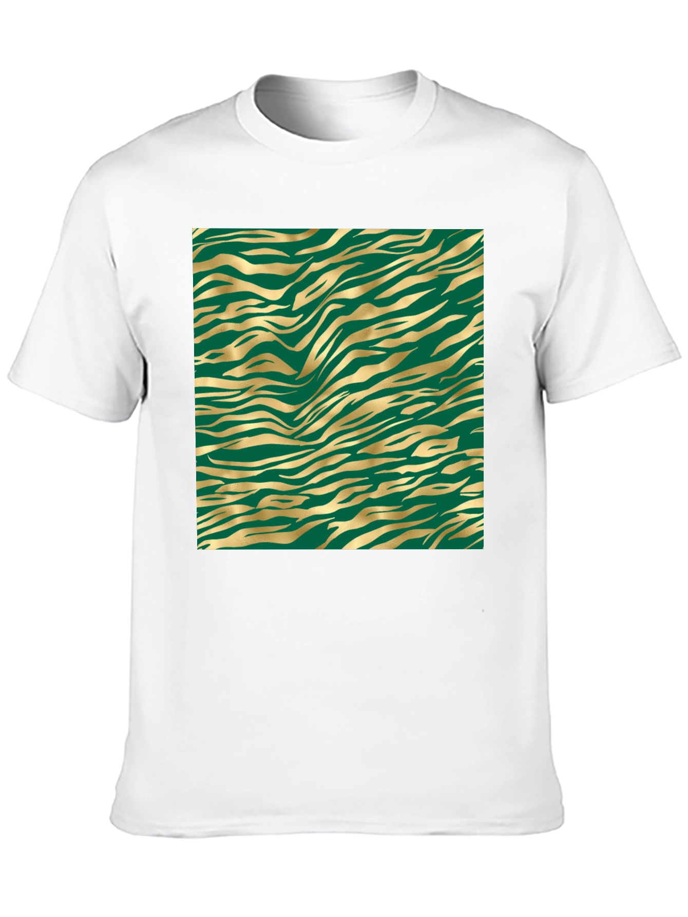 Gold Tiger Stripe Tee - Black Cotton Blend
