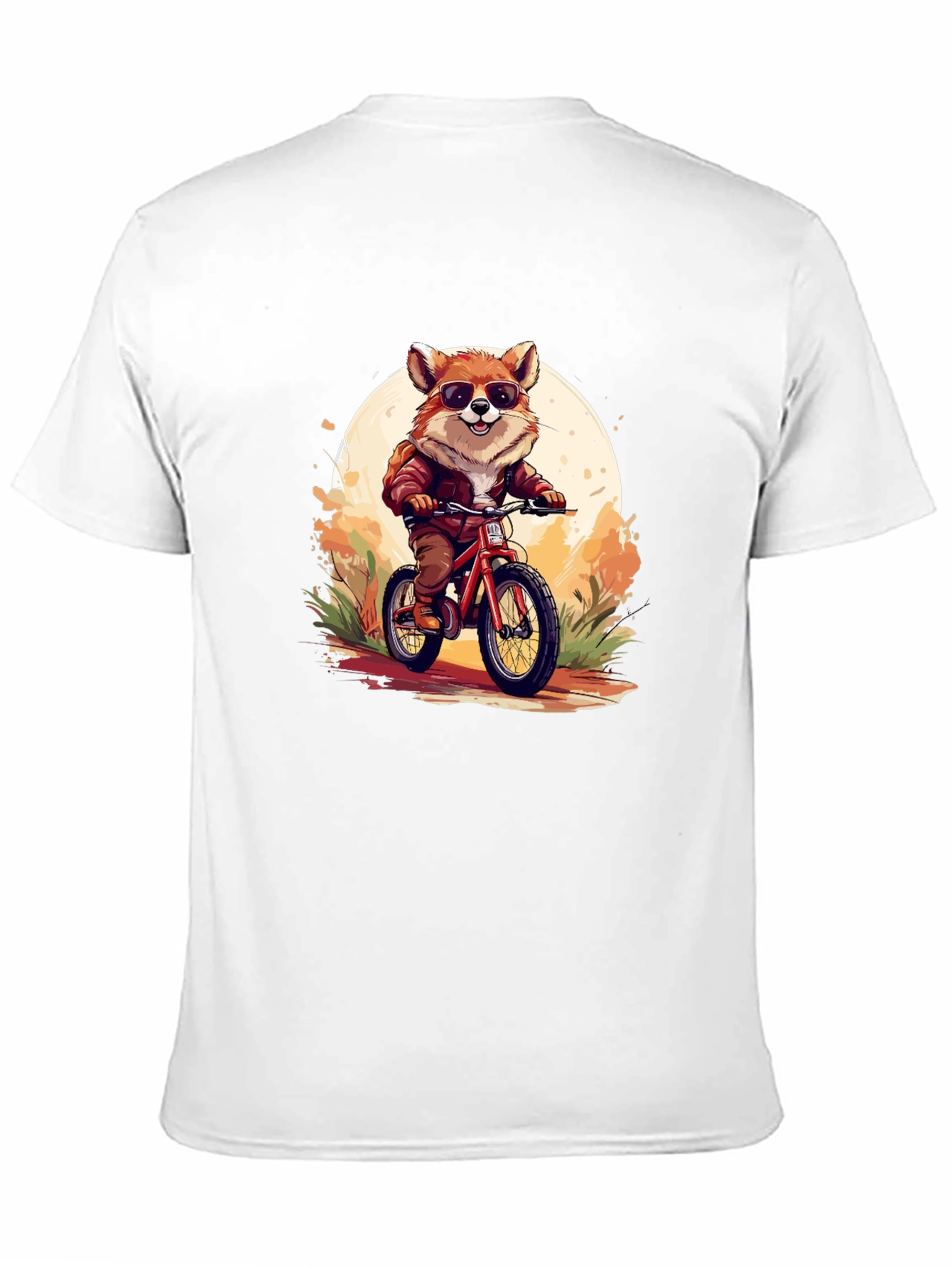 Cool Fox Riding Bicycle Graphic Tee