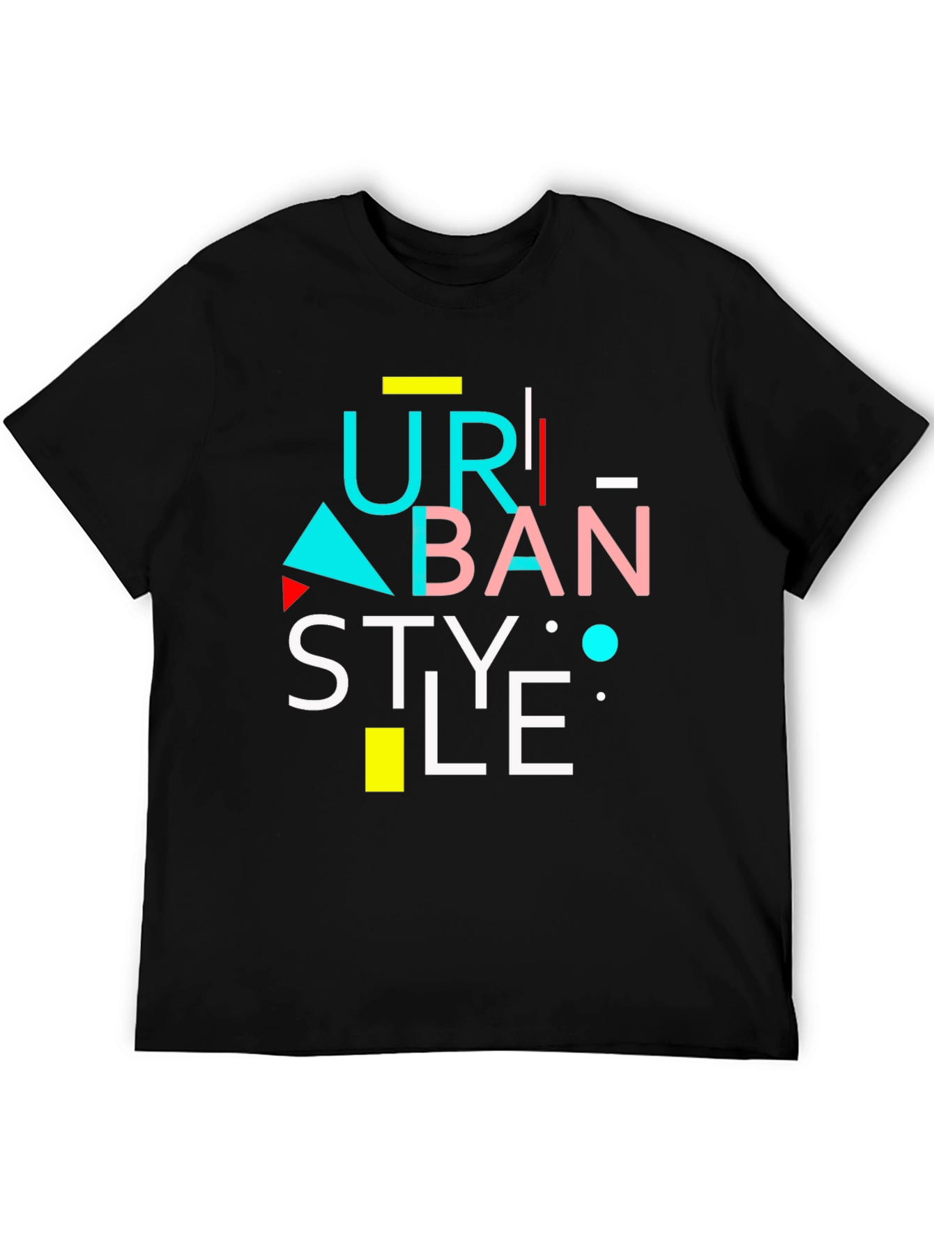 Urban Style Graphic Tee - Modern Design Black T-Shirt
