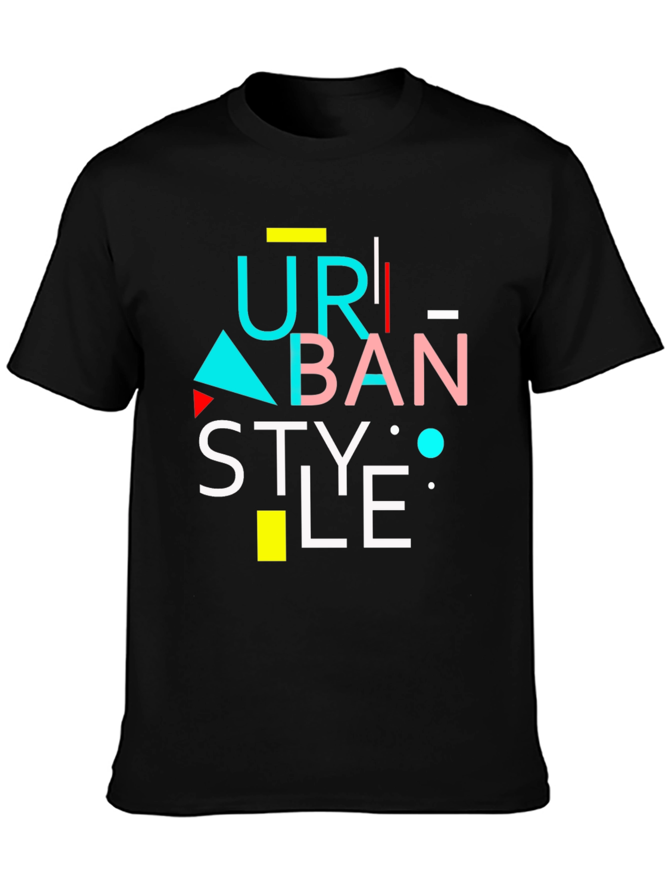 Urban Style Graphic Tee - Modern Design Black T-Shirt