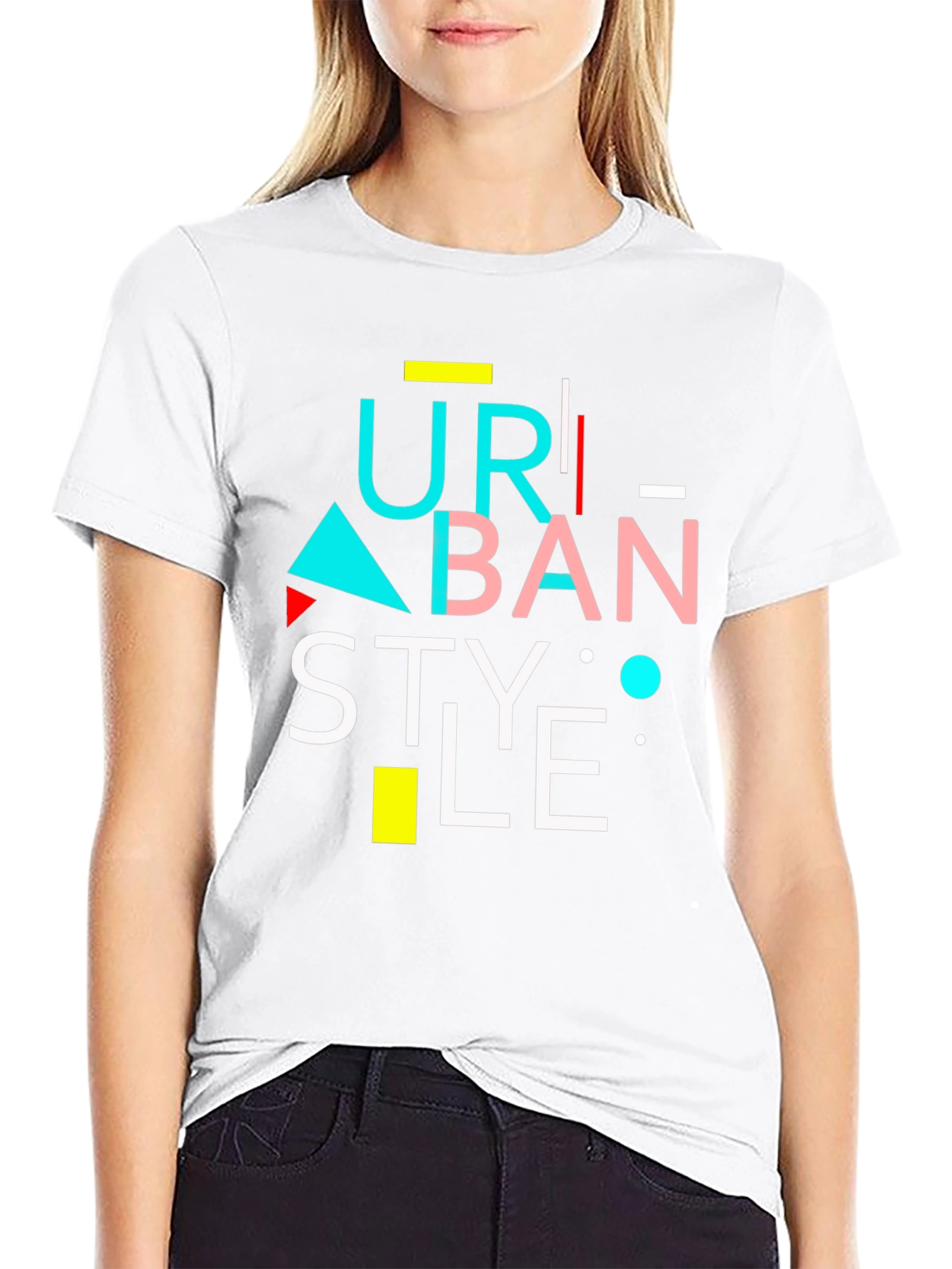 Urban Style Graphic Tee - Modern Design Black T-Shirt