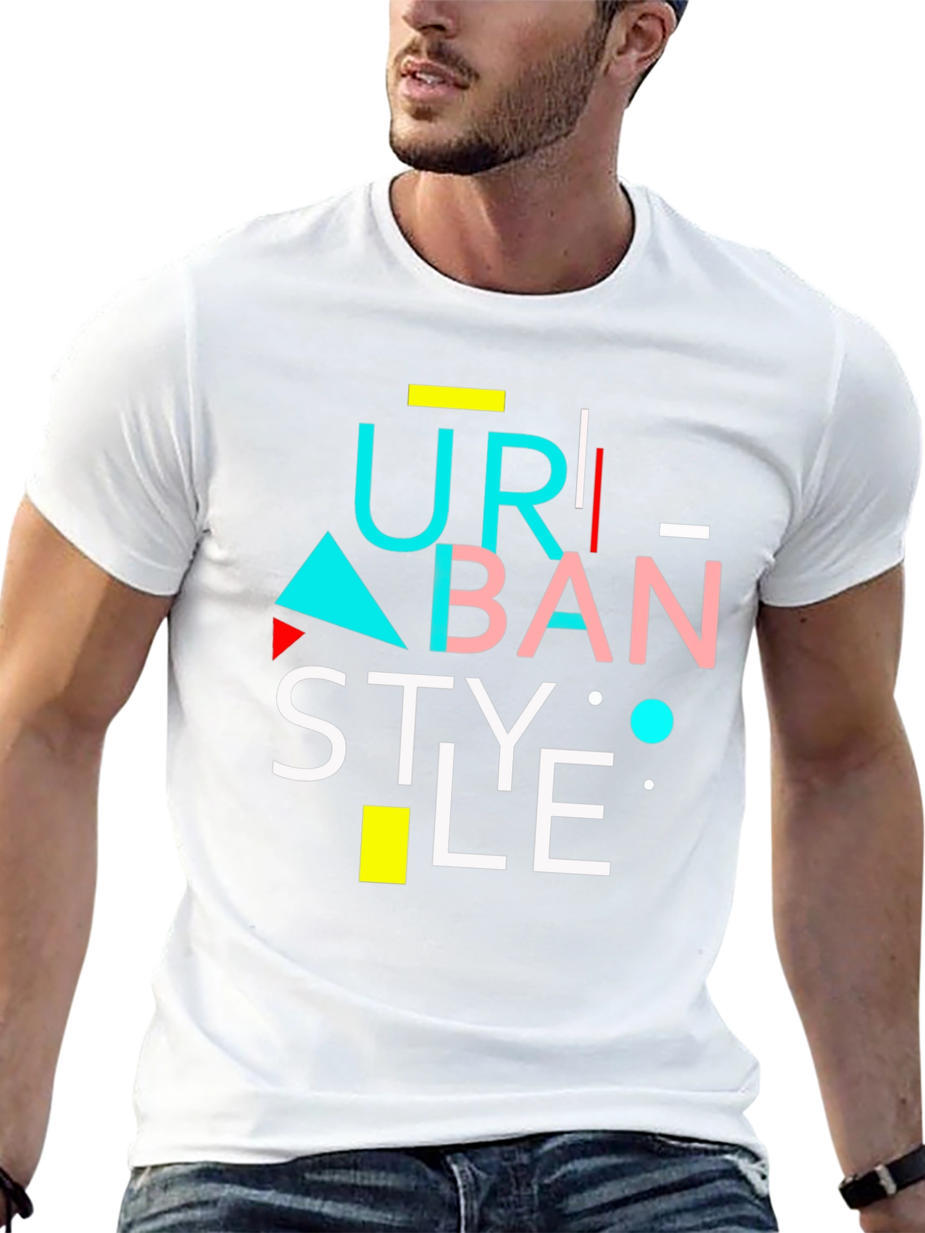 Urban Style Graphic Tee - Modern Design Black T-Shirt