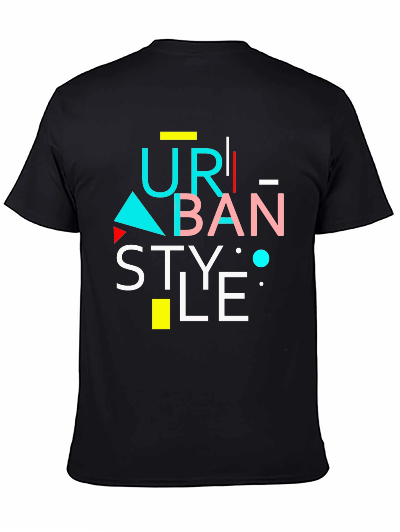 Urban Style Graphic Tee - Modern Design Black T-Shirt