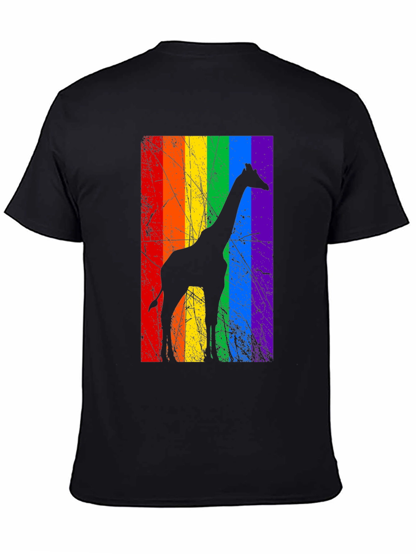 Rainbow Giraffe Graphic Tee