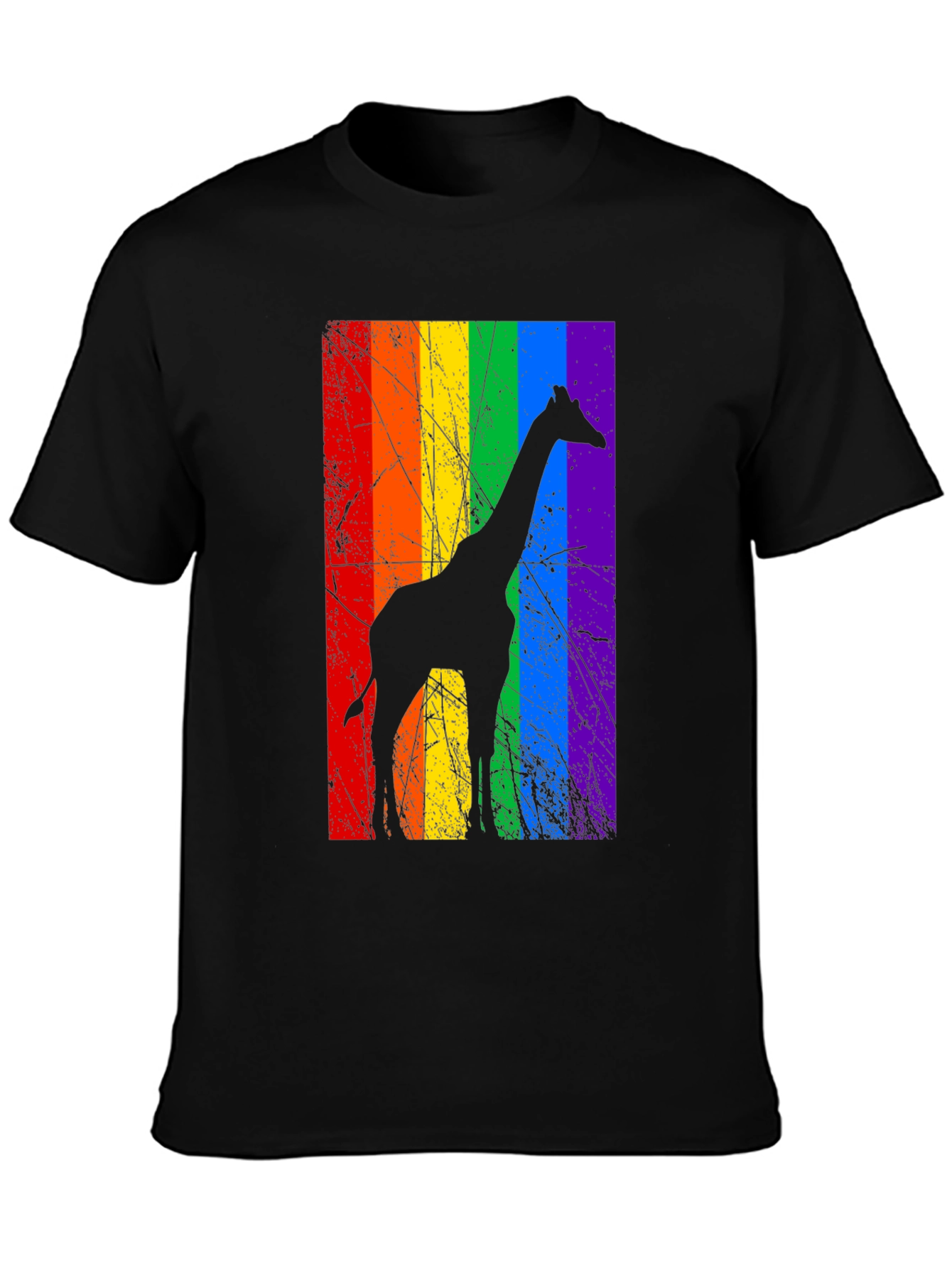 Rainbow Giraffe Graphic Tee