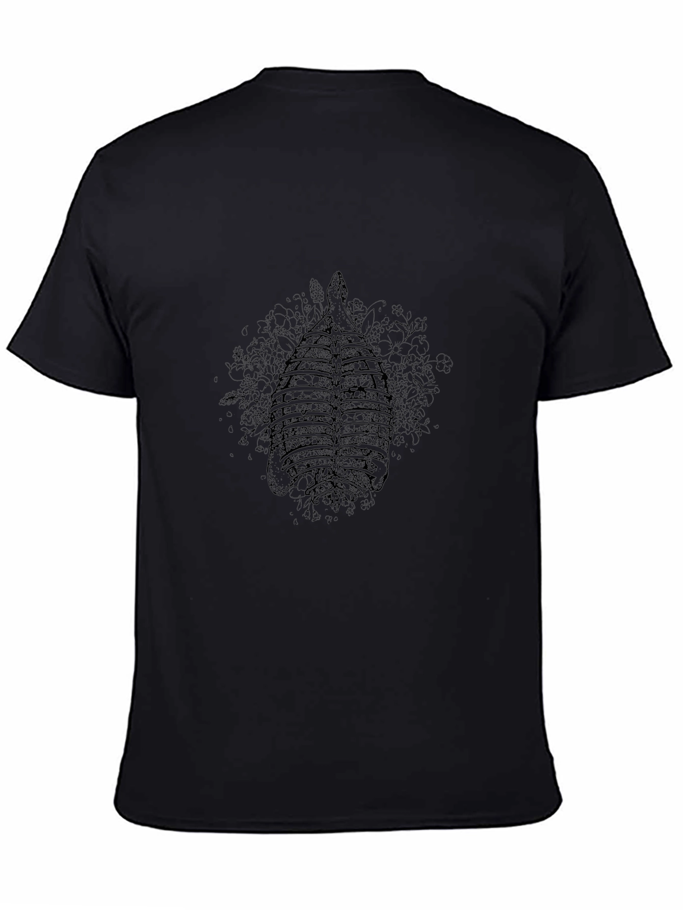 Black Ribcage Graphic Tee - Mens Unique Design