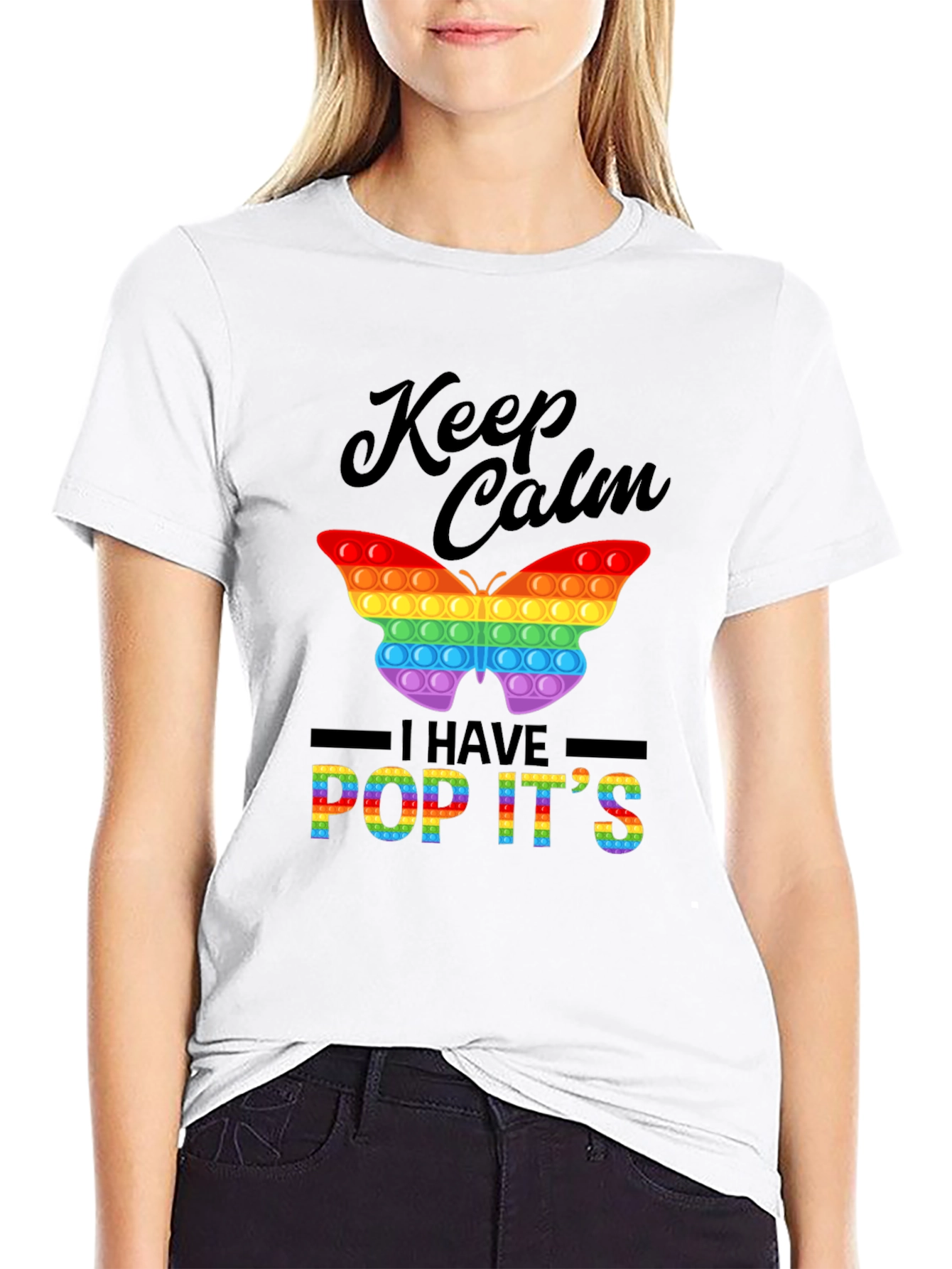 Keep Calm I Have Pop Its Rainbow Butterfly T-Shirt