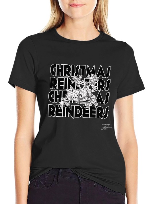 Christmas Reindeers Graphic T-Shirt - Holiday Festive Wear